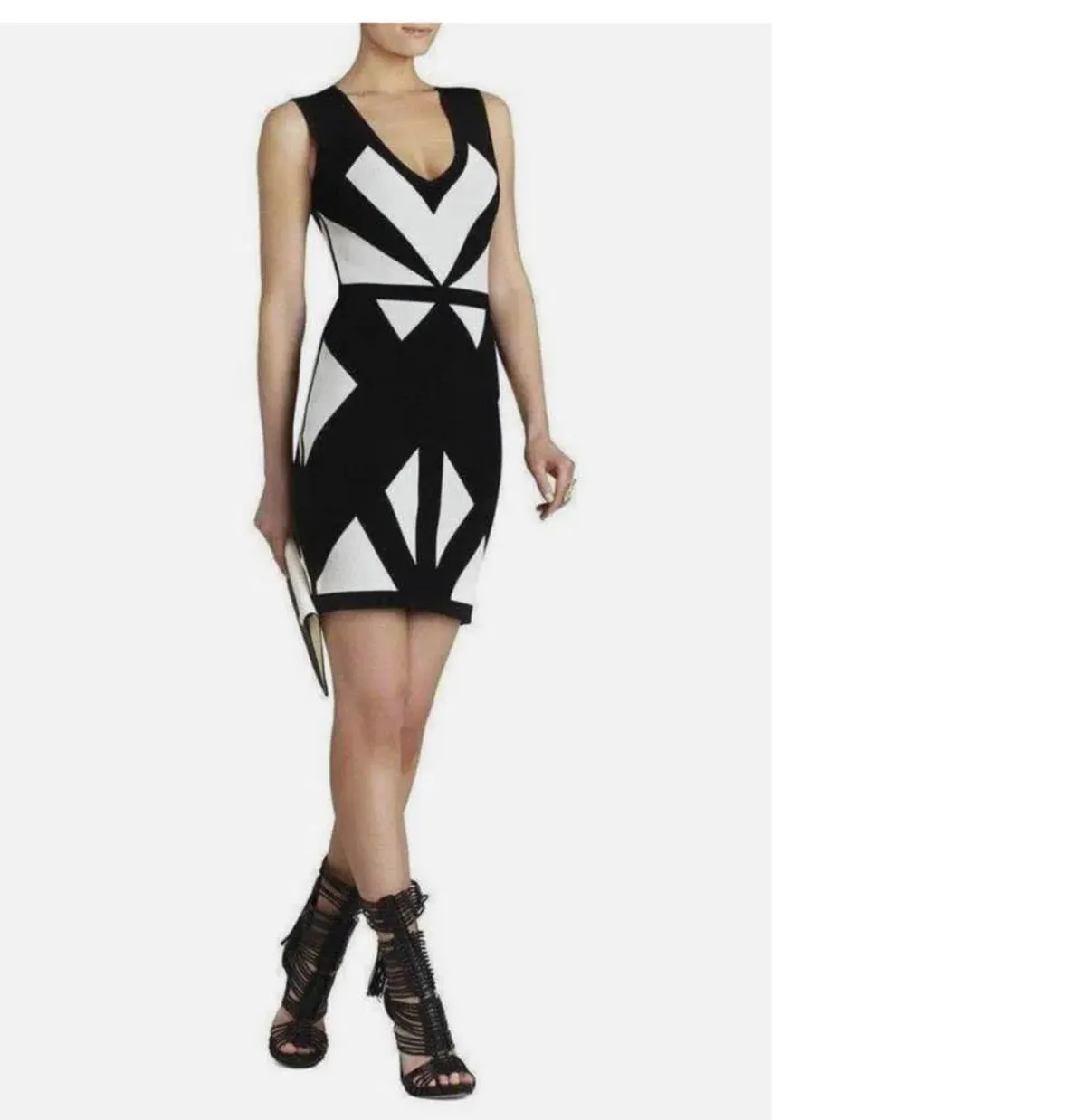 BCBGMaxAzria Bodycon Dress Multi Size 12 - Image 2