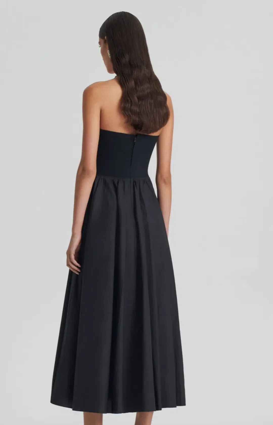 Scanlan Theodore  Crepe Knit Cotton Strapless Dress Black Size 8 for rent on The Volte - main image