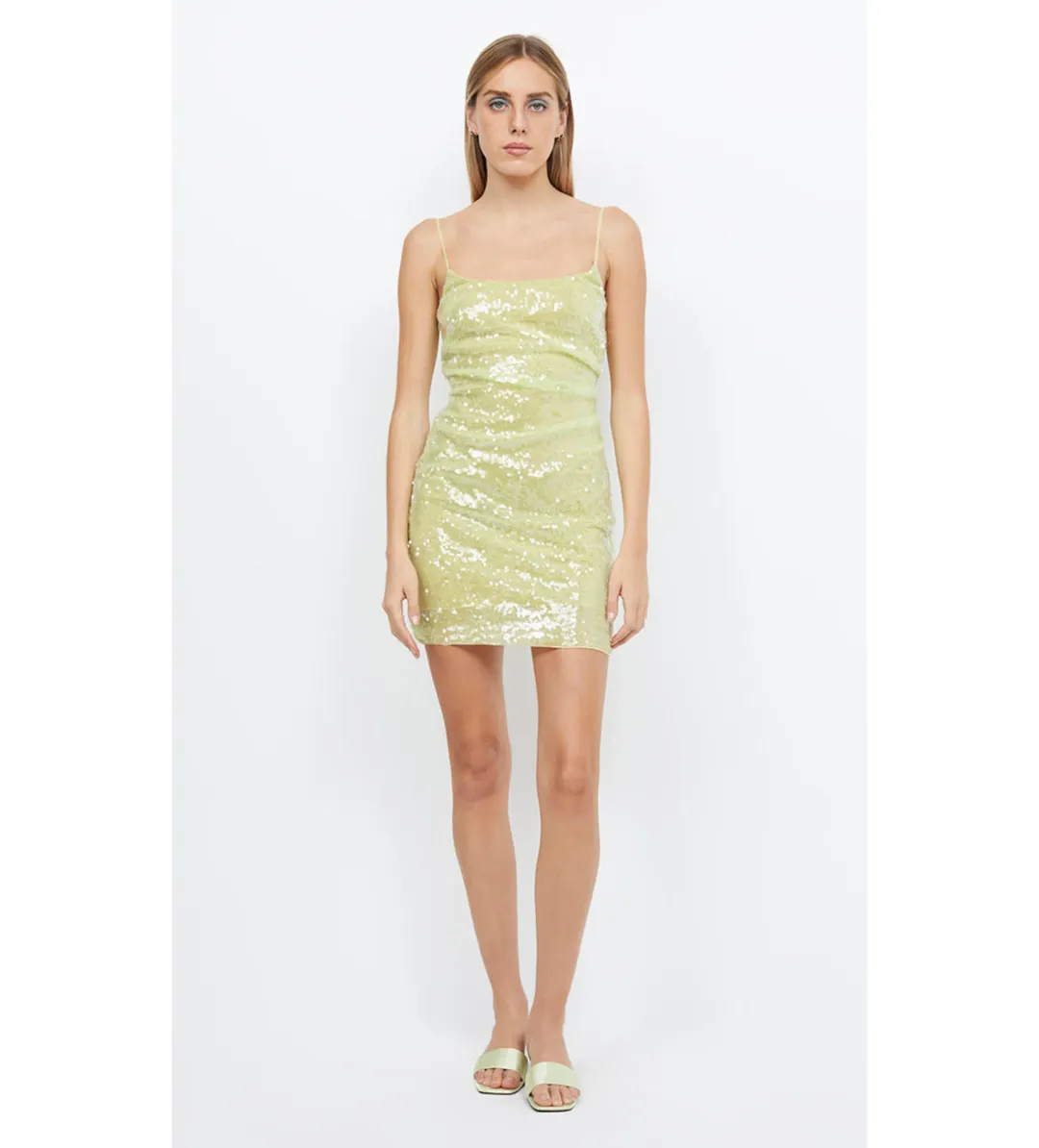 Bec & Bridge Venus Sequin Mini Dress Citrus Size 8  for rent on The Volte - main image
