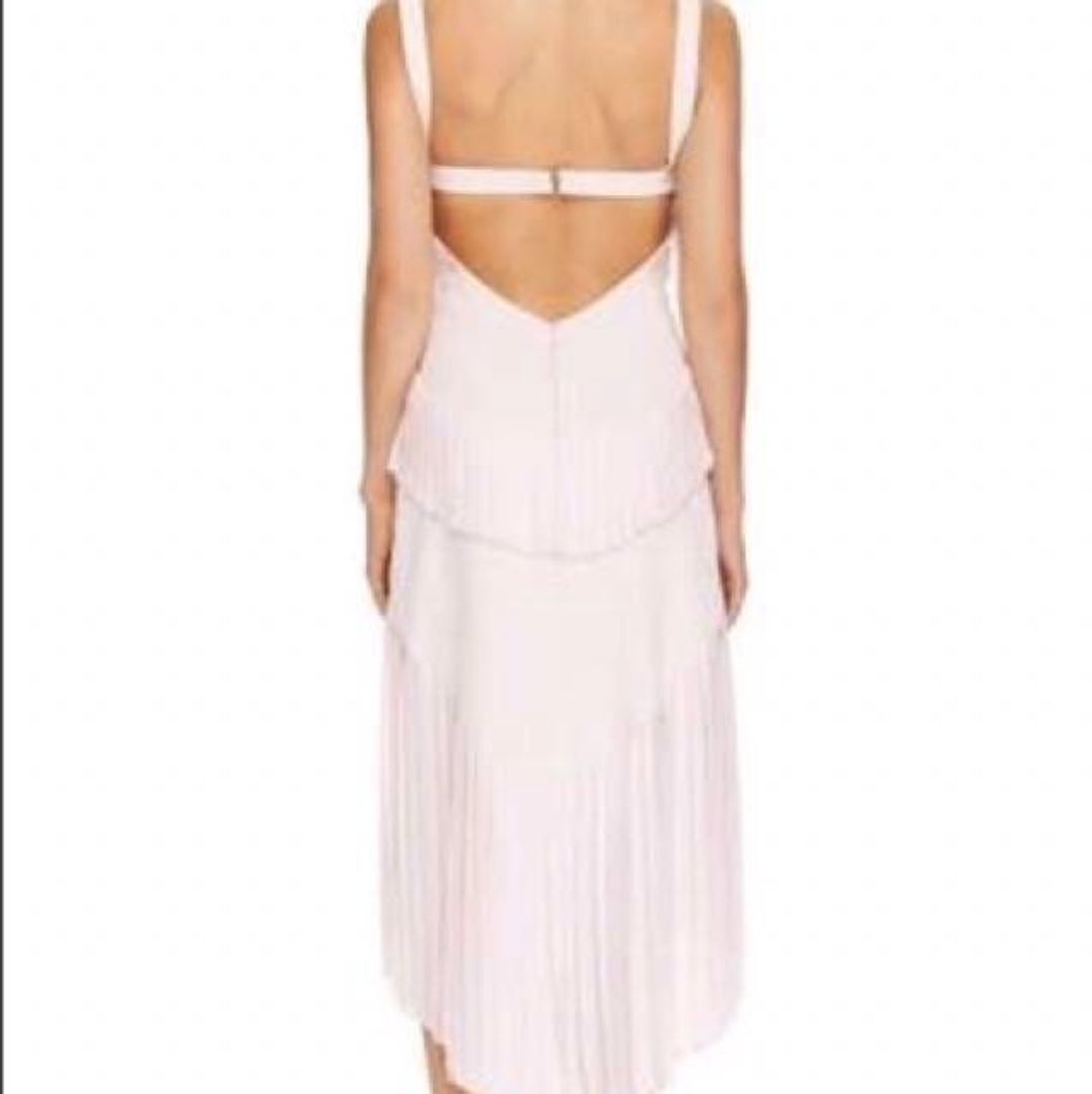 DION LEE -  "Broken Pinafore" Dress in Black with Pink strap (back) for rent on The Volte - main image