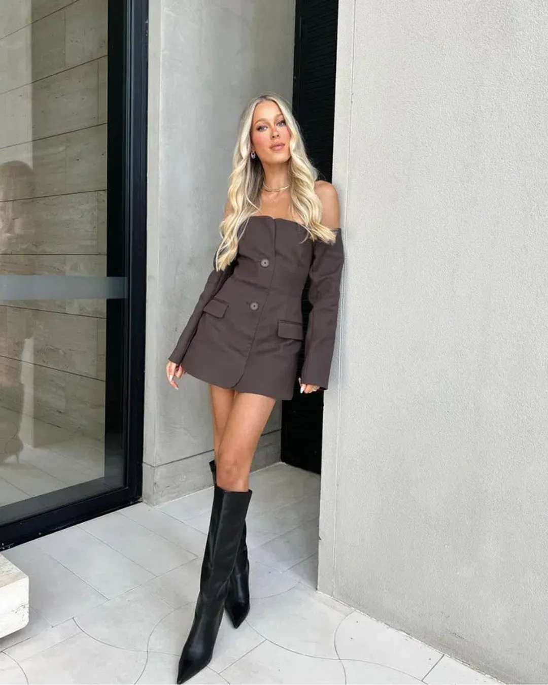 Sir The Label Sandrine Mini Dress Brown Size AU 6 for rent on The Volte - main image