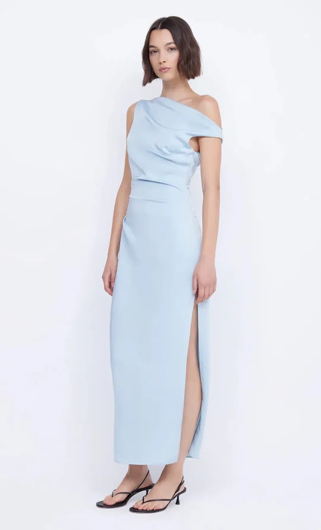 Bec & Bridge Rochelle Asym Midi Dress Dolphin Blue Size 8 for rent on The Volte - main image