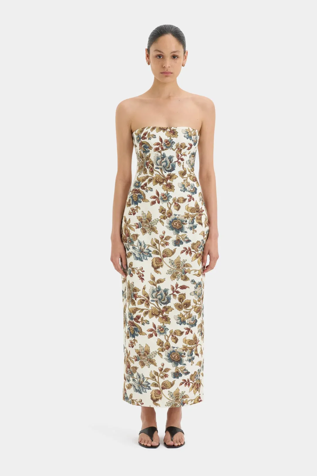 Sir the Label Eleanora Column Midi Dress Viola Floral Print Size 6 for rent on The Volte - main image