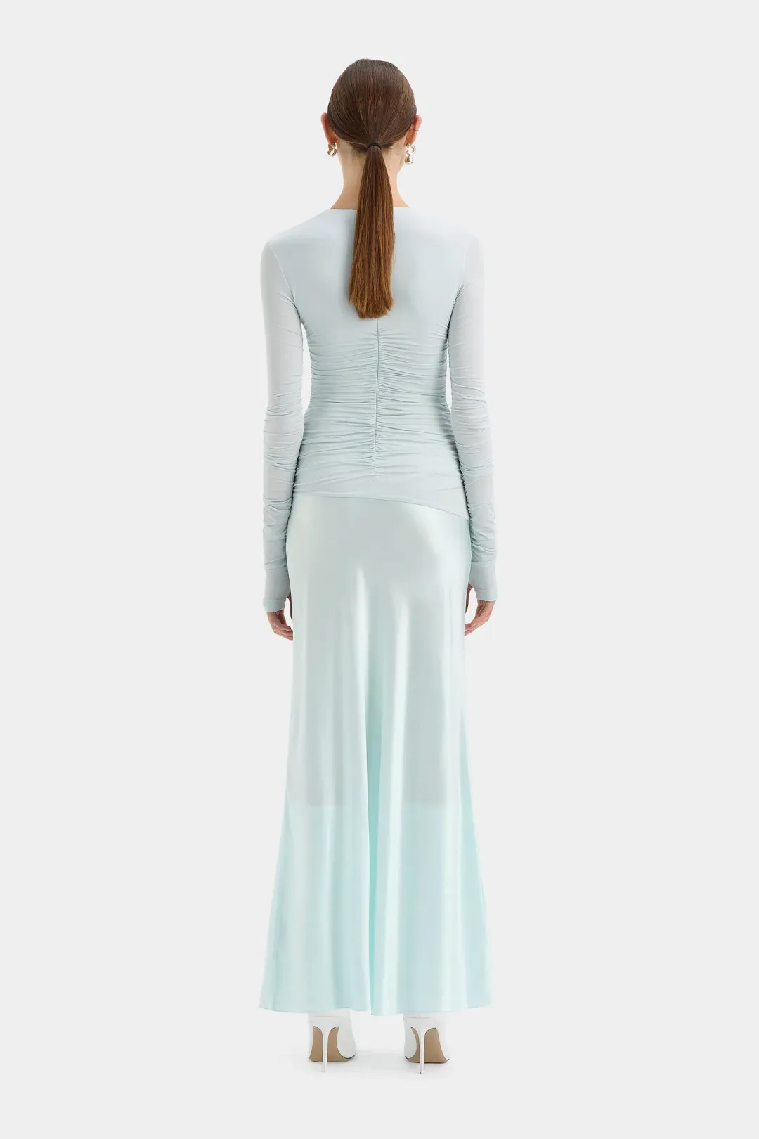 Sir the Label Alessia Draped Gown Ice Blue Size 2 / AU 10 for rent on The Volte - main image