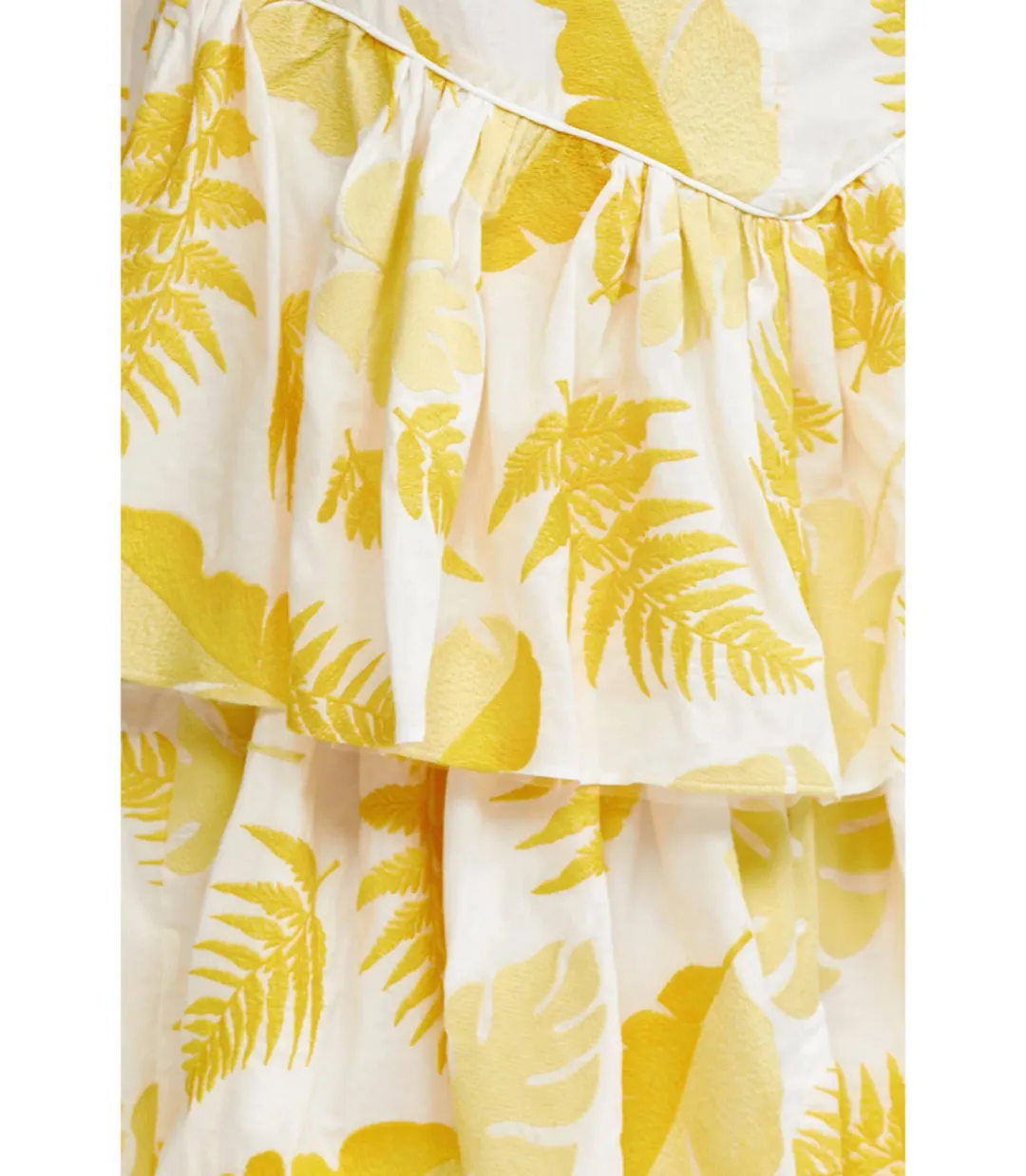 Acler Wray Dress Yellow Print Size 8 for rent on The Volte - main image