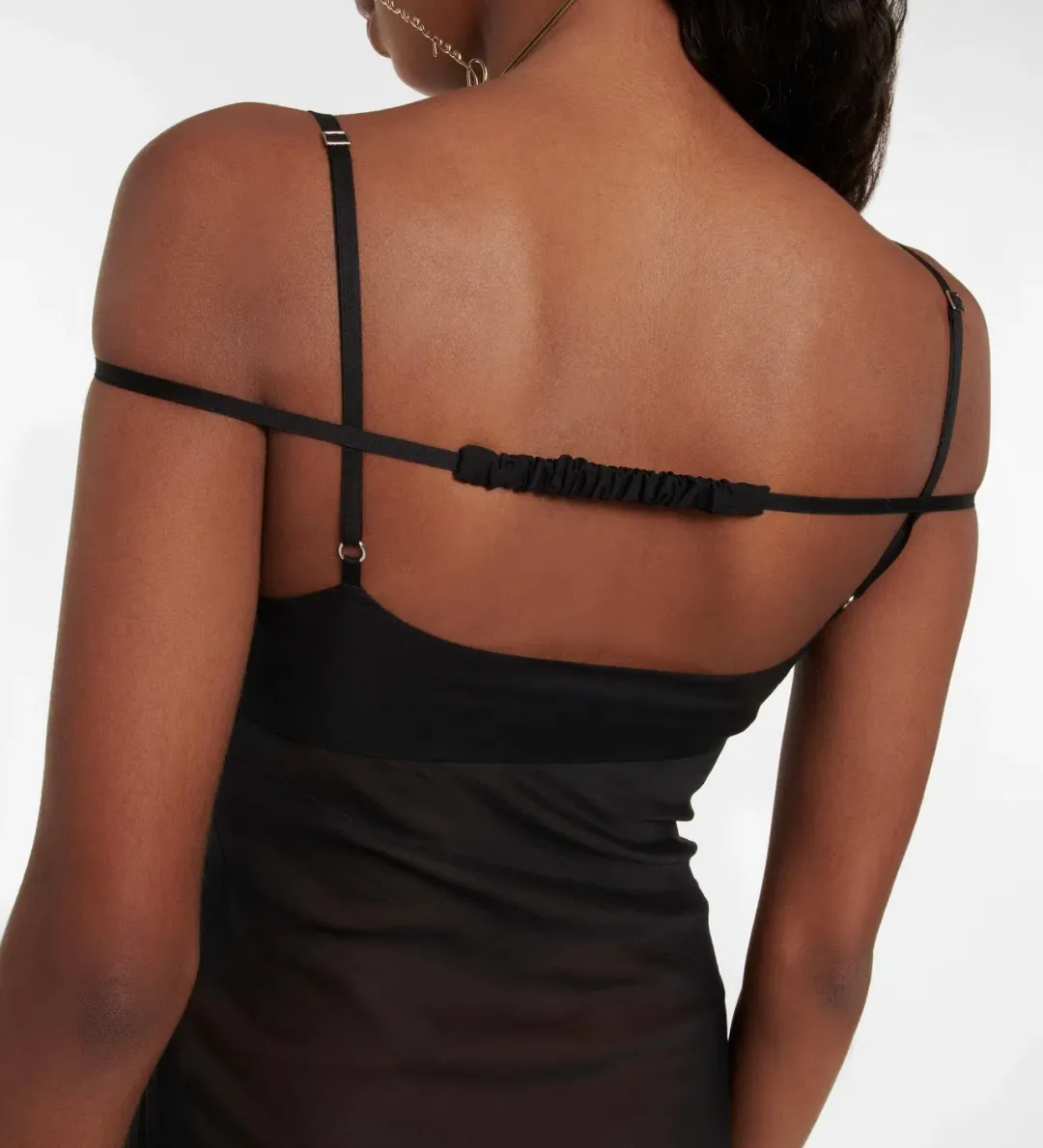 Jacquemus La Robe Draggiu Silk-Blend Maxi Dress in Black Size 36/AU 8 for rent on The Volte - main image