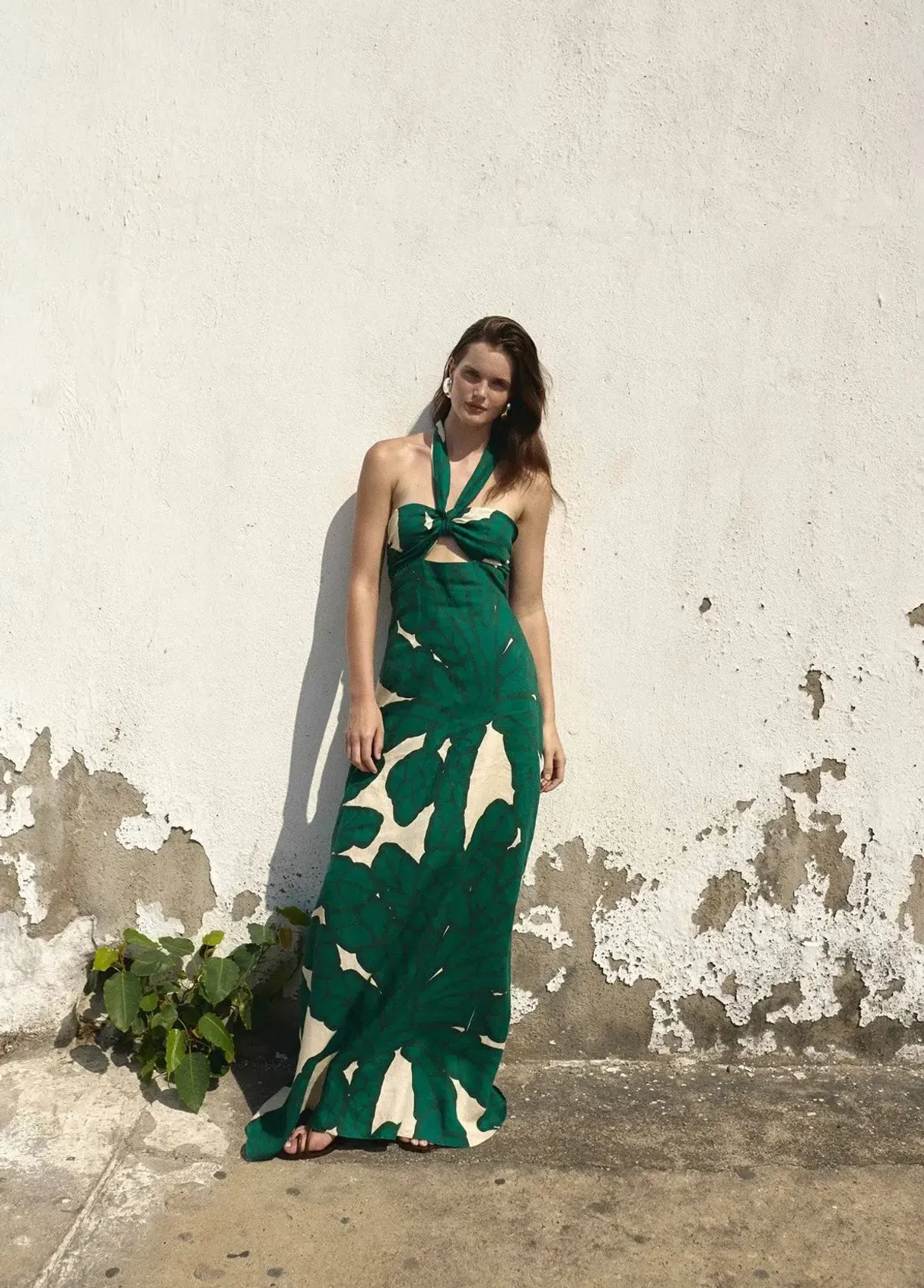 Eugenia Fernandez Almendro Dress Green Print Size 8 - Image 3
