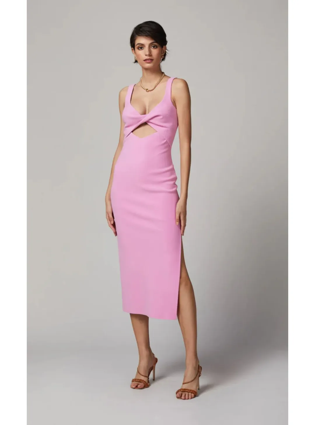 Bec & Bridge Joelle Midi Dress Pink Size AU 6 for rent on The Volte - main image