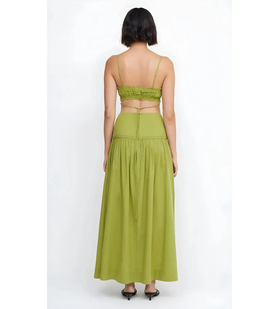 Bec & Bridge Alexandra Top & Ellie Maxi Skirt Set In Fern Green Size 6 for rent on The Volte - main image