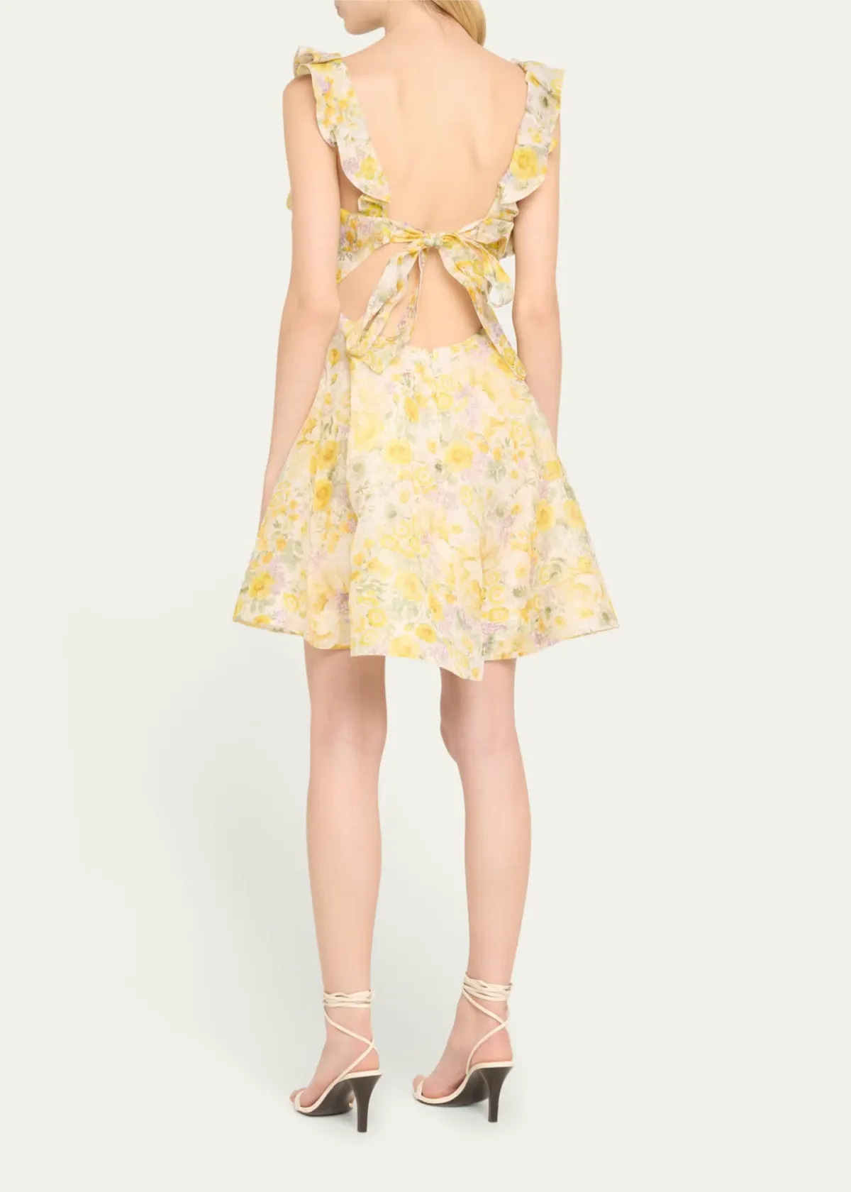 Zimmermann The Harmony Frilled Mini in Citrus Garden Print Size 2 / AU 12 - Image 3
