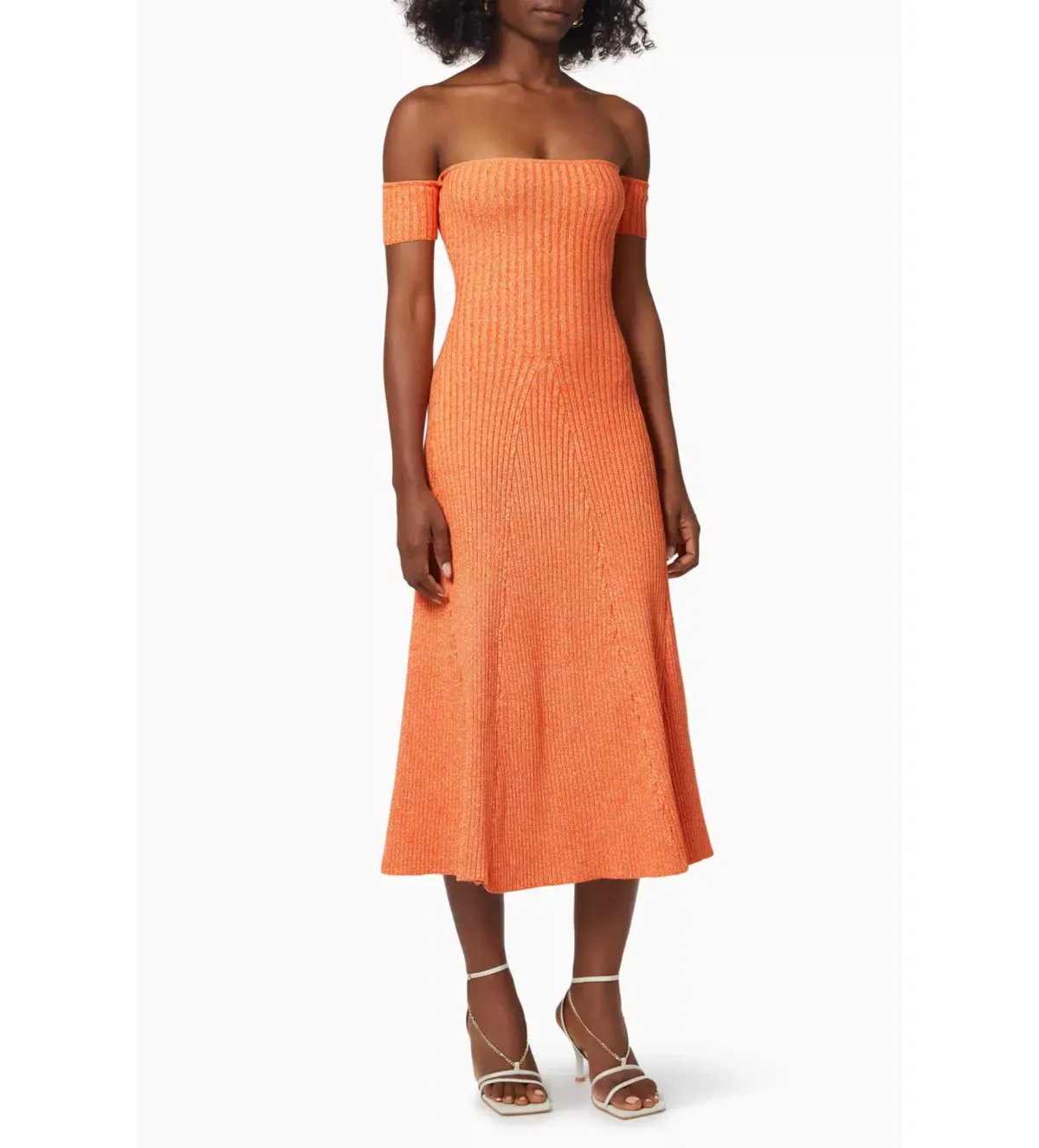 Anna Quan Valerie Off-shoulder Dress In Orange Size 6 - Image 2