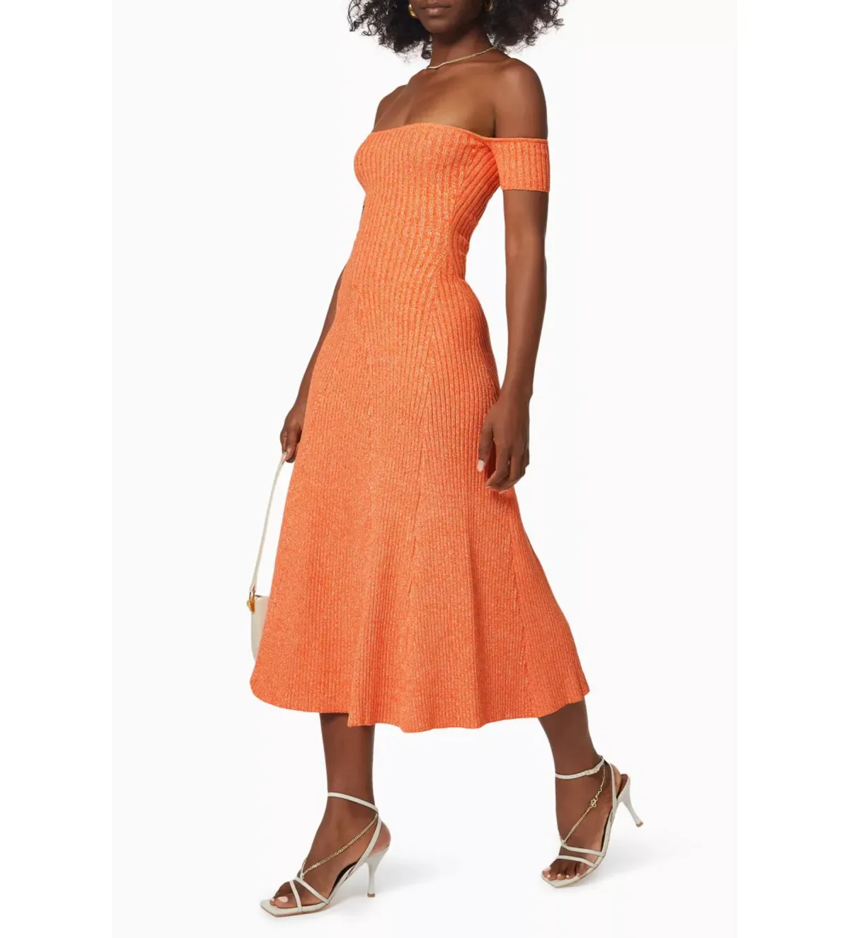 Anna Quan Valerie Off-shoulder Dress In Orange Size 6 - Image 1