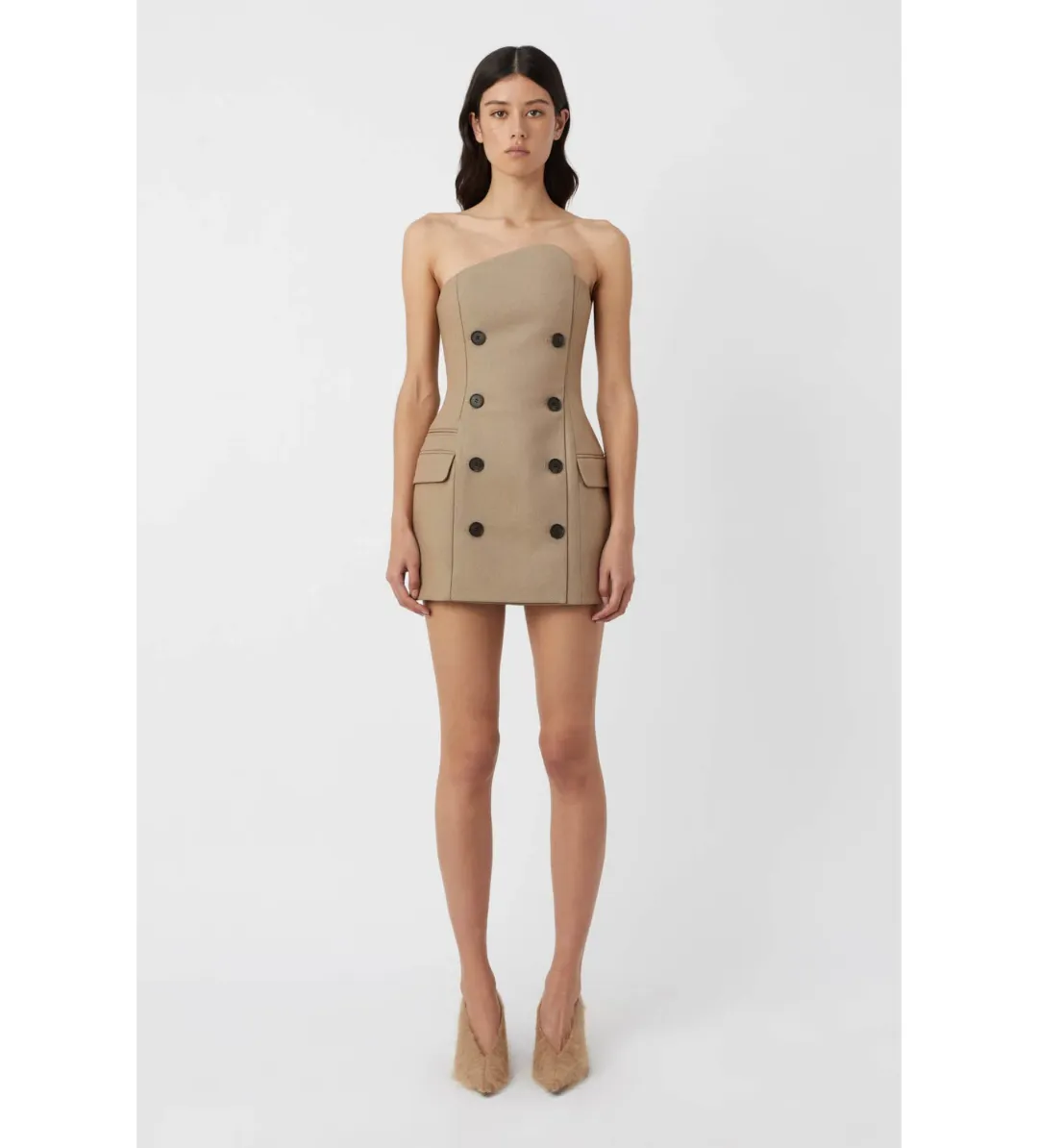 Camilla and Marc Asteria Dress in Tan Brown Size 10 for rent on The Volte - main image