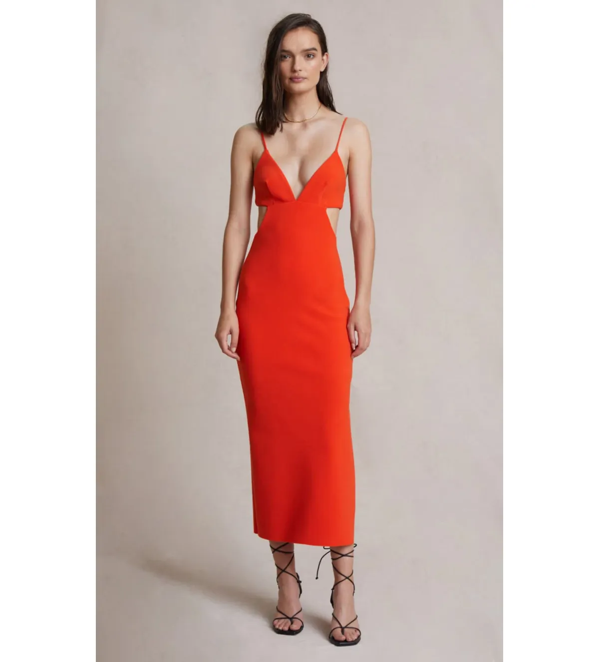 Bec & Bridge Ella Midi Dress Flame Size 8 - Image 1