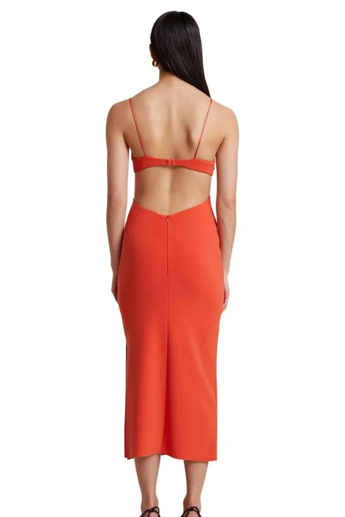 Bec & Bridge Ella Midi Dress Flame Size 8 - Image 3