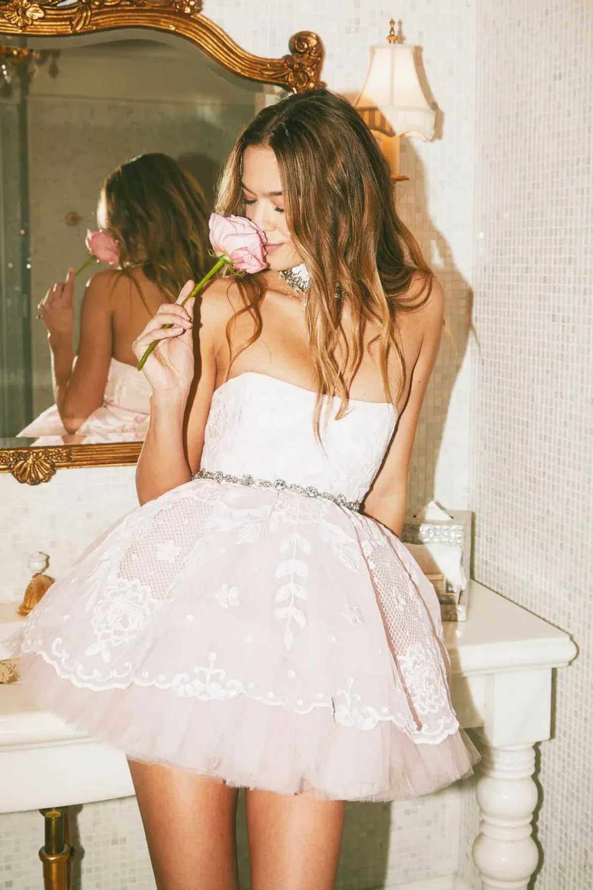 LoveShackFancy Jaylen Mini Dress in Ballerina Pink Size 6 - Image 1