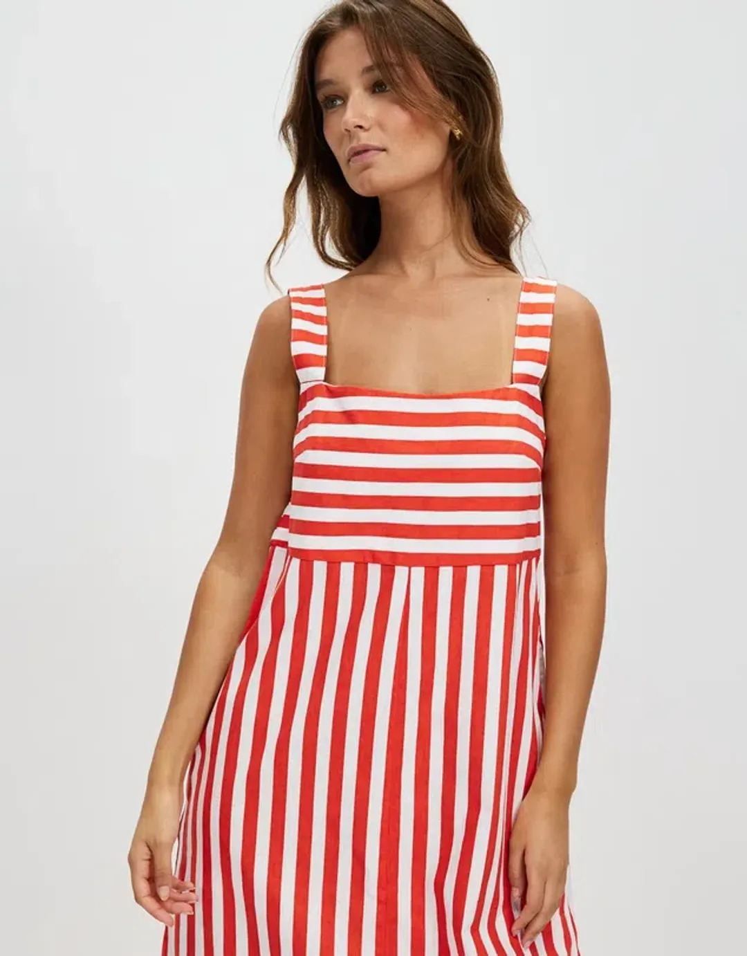 Cartel & Willow Sara Maxi Dress Campari Stripe Size 10 for rent on The Volte - main image