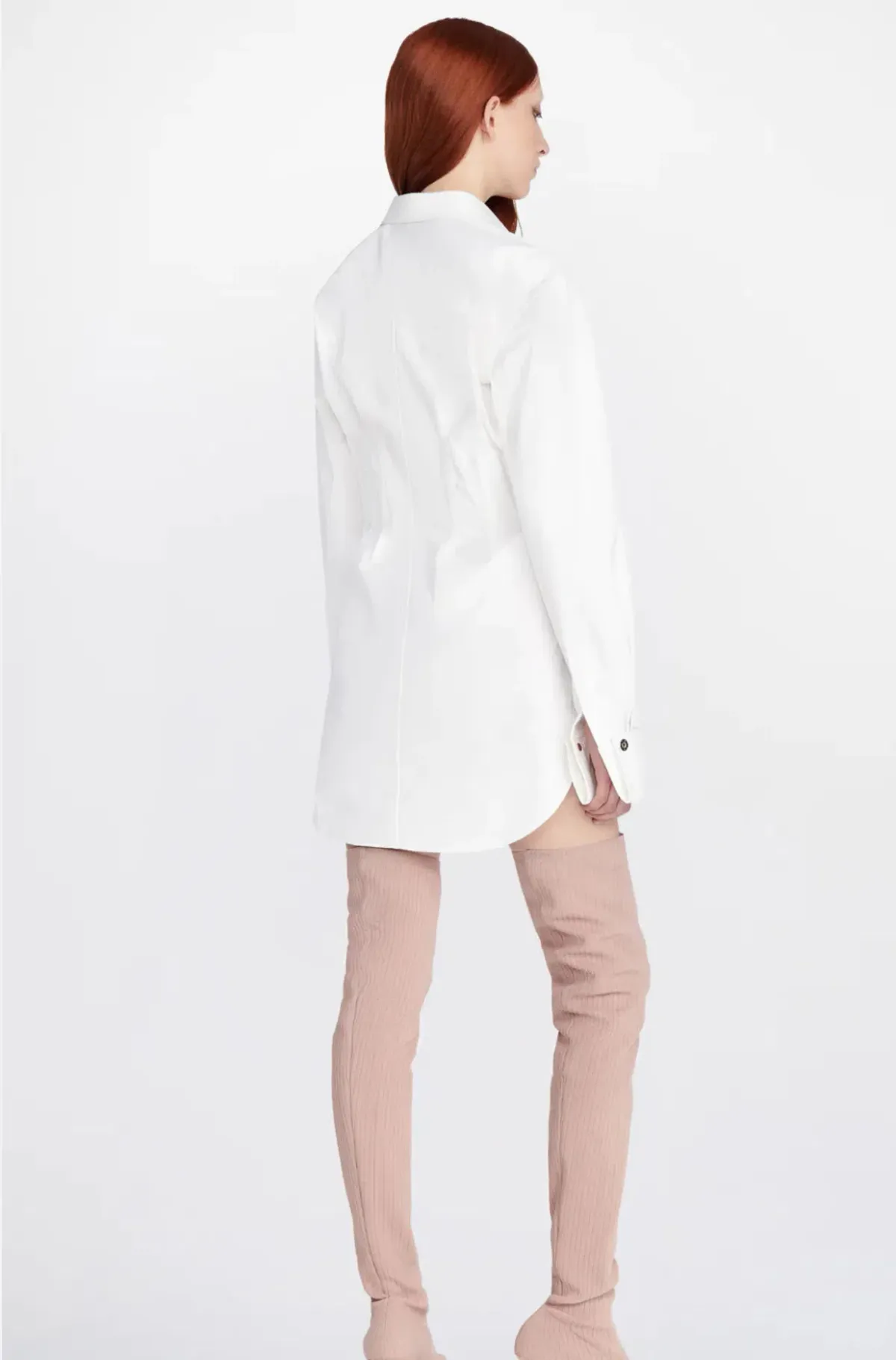 Dion Lee Tuxedo Corset Shirt Dress Ivory Size 12 - Image 3