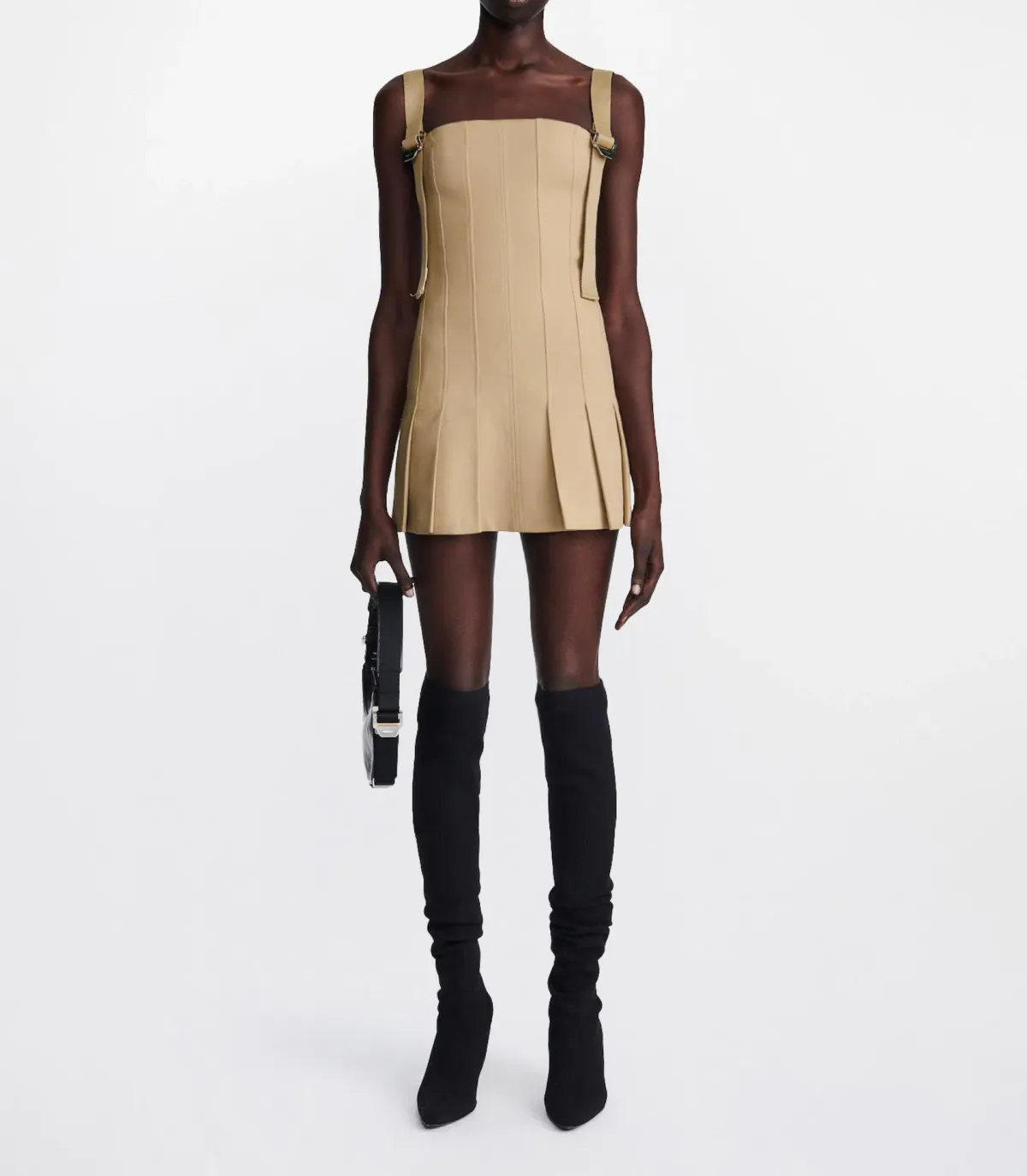 Dion Lee Safety Slider Pleat Mini Dress Dune Size 12 - Image 1