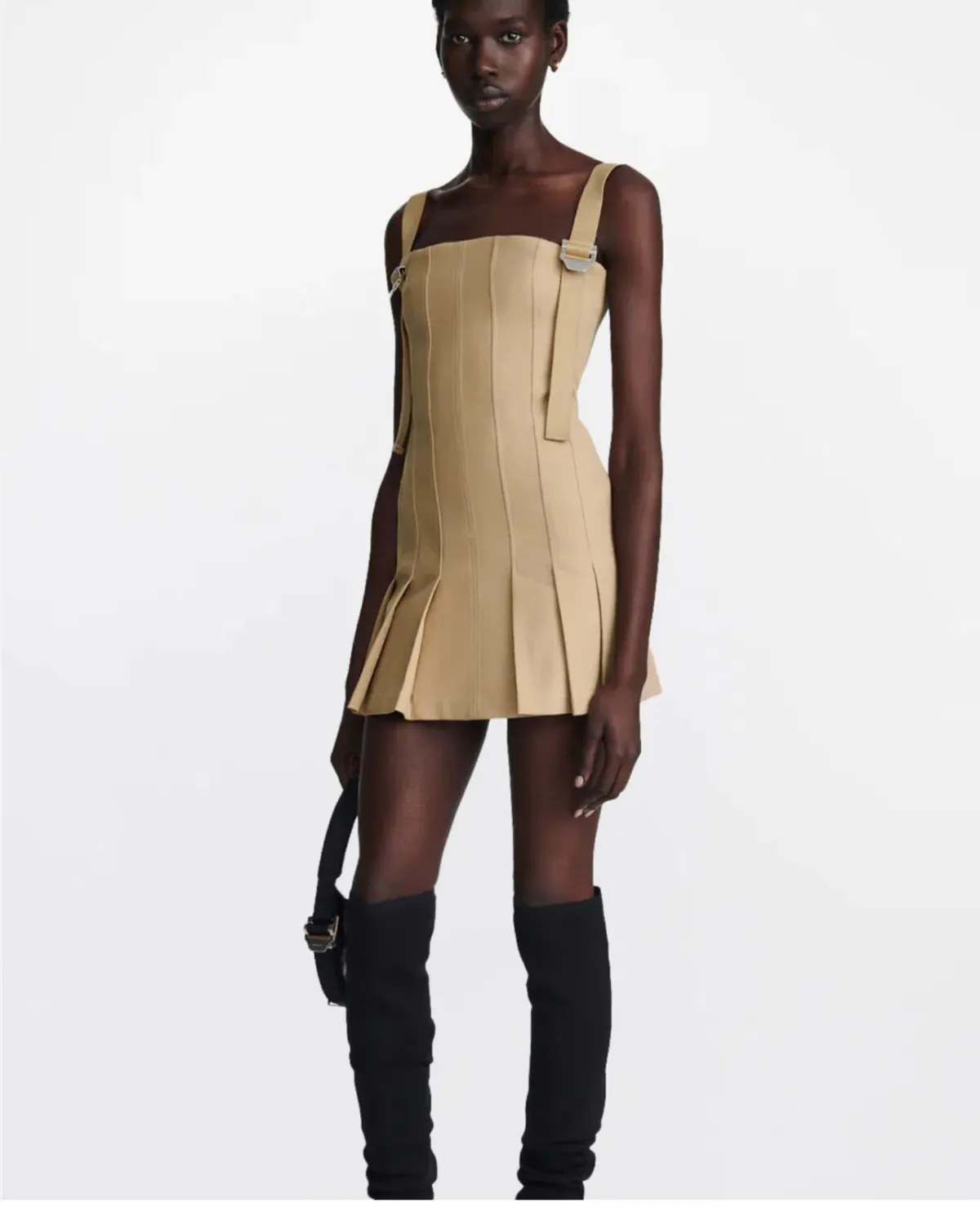 Dion Lee Safety Slider Pleat Mini Dress Dune Size 12 - Image 2