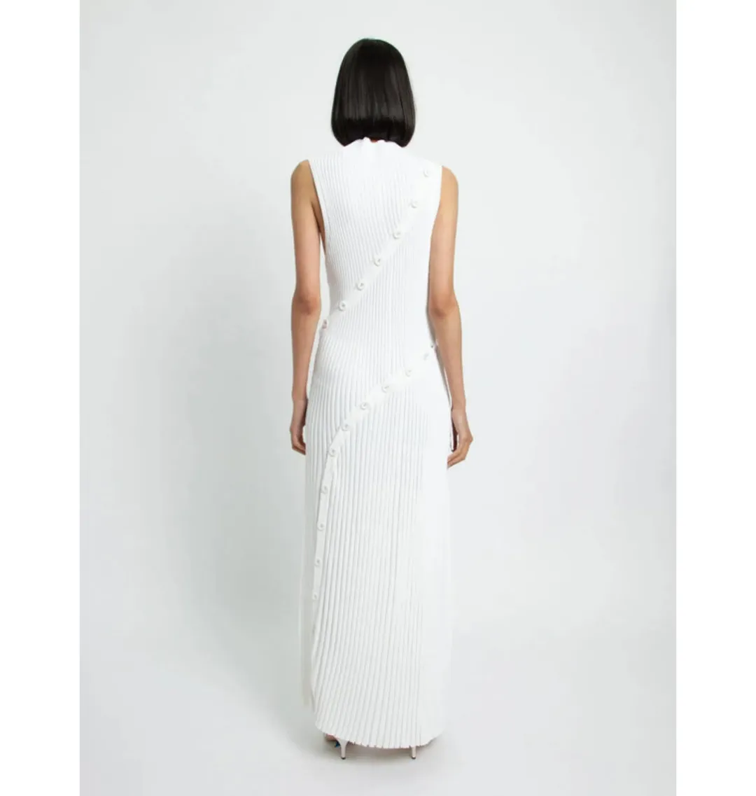 Christopher Esber Deconstruct Spiral Knit Dress in White Size S / AU 8 for rent on The Volte - main image