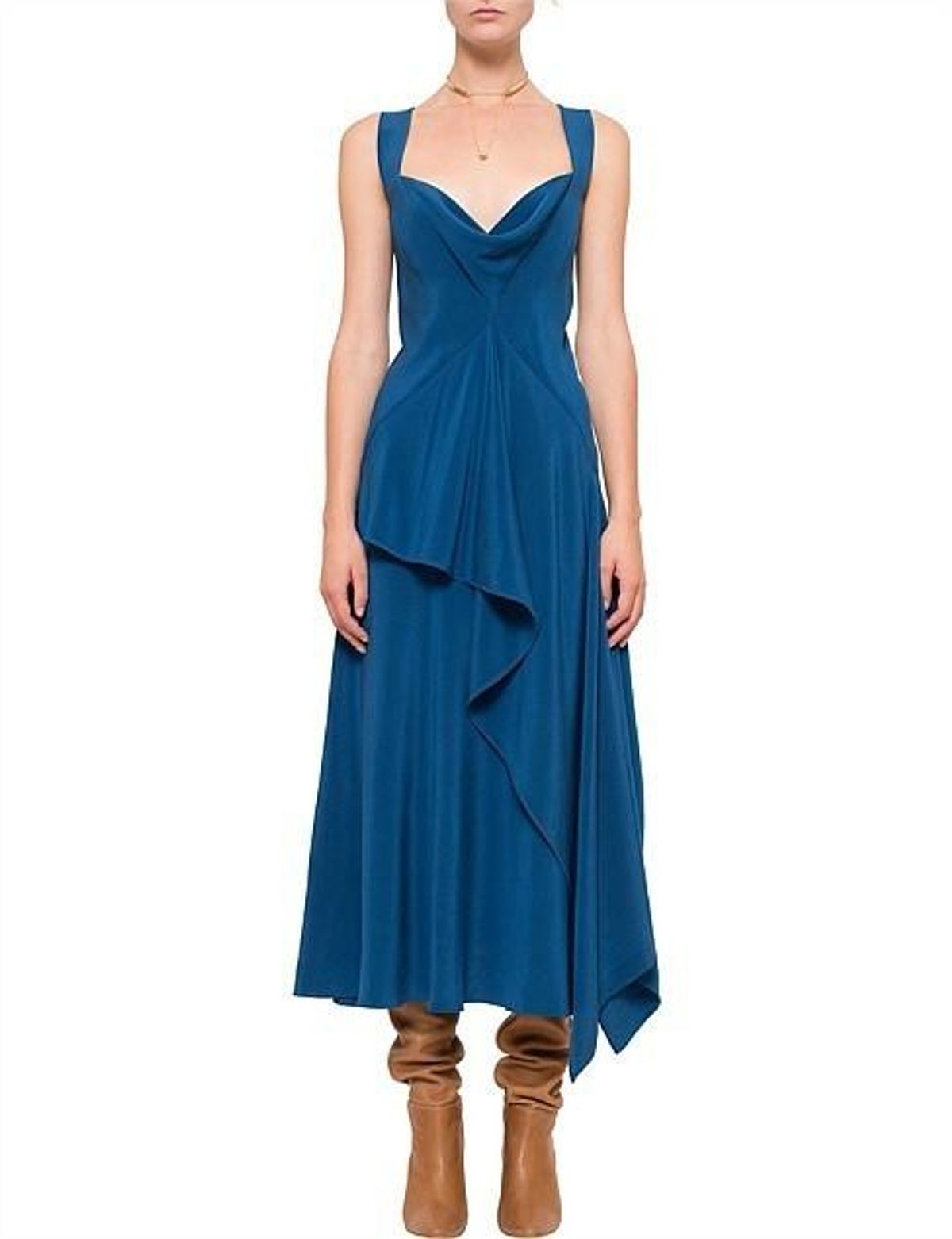 KITX Cerise Ruffle Midi Dress Blue Size 8 - Image 1