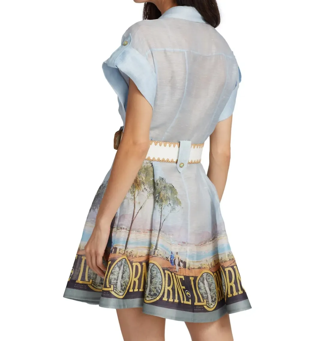 Zimmermann Postcard Shirt Mini Dress Lorne Print Size 2 / AU 12 for rent on The Volte - main image