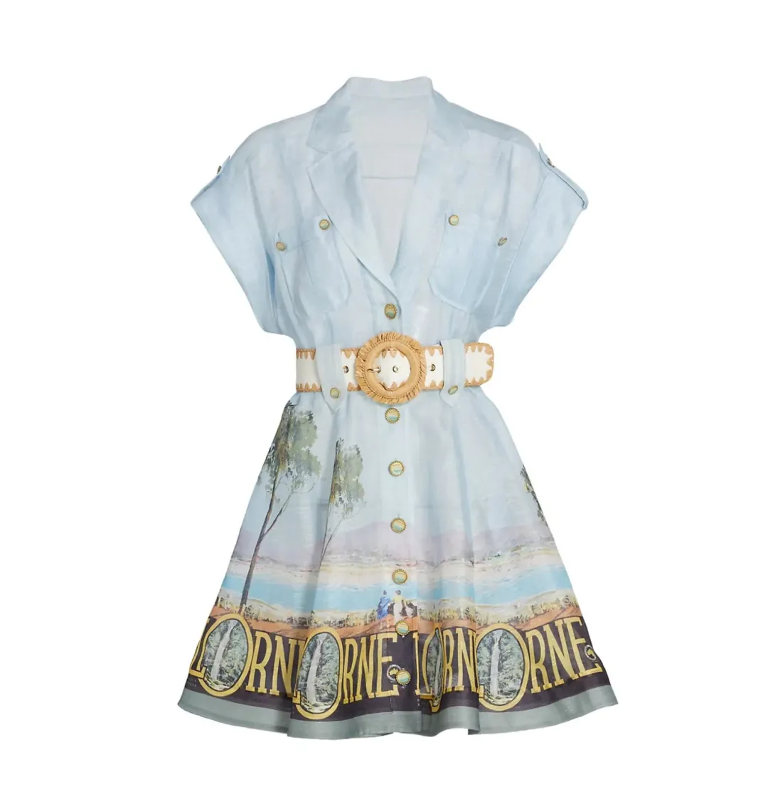 Zimmermann Postcard Shirt Mini Dress Lorne Print Size 2 / AU 12 for rent on The Volte - main image