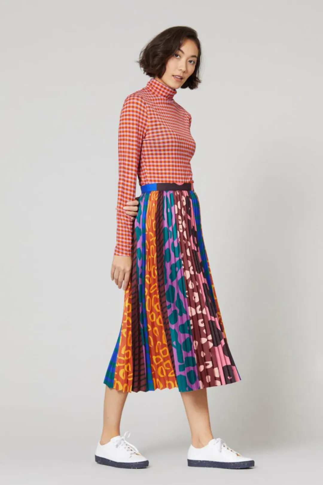 GORMAN Walk It Pleated Skirt multicolour size 6 for rent on The Volte - main image