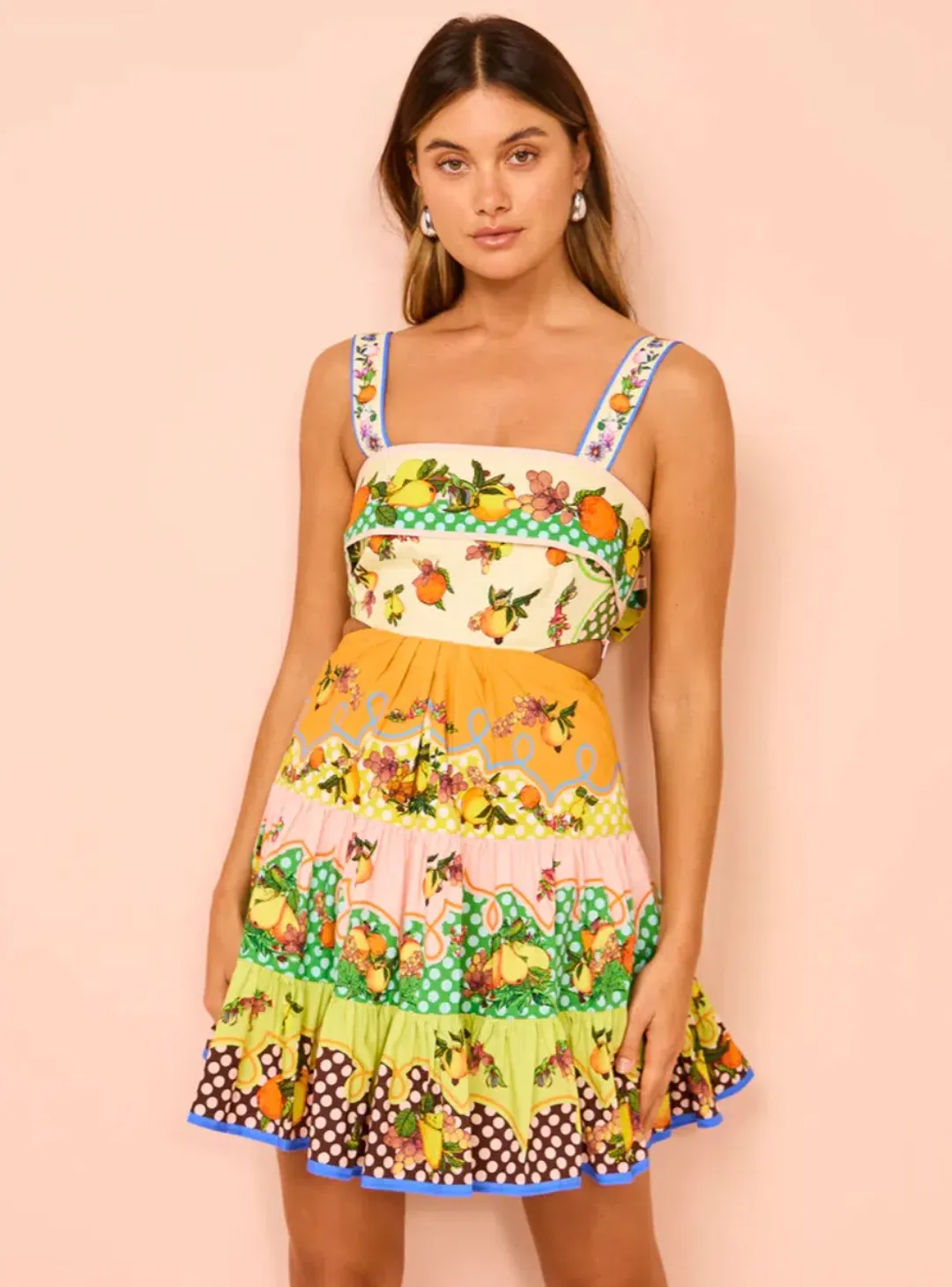 Alemais Lemonis Cut Out Mini Dress Multi Size 10 for rent on The Volte - main image