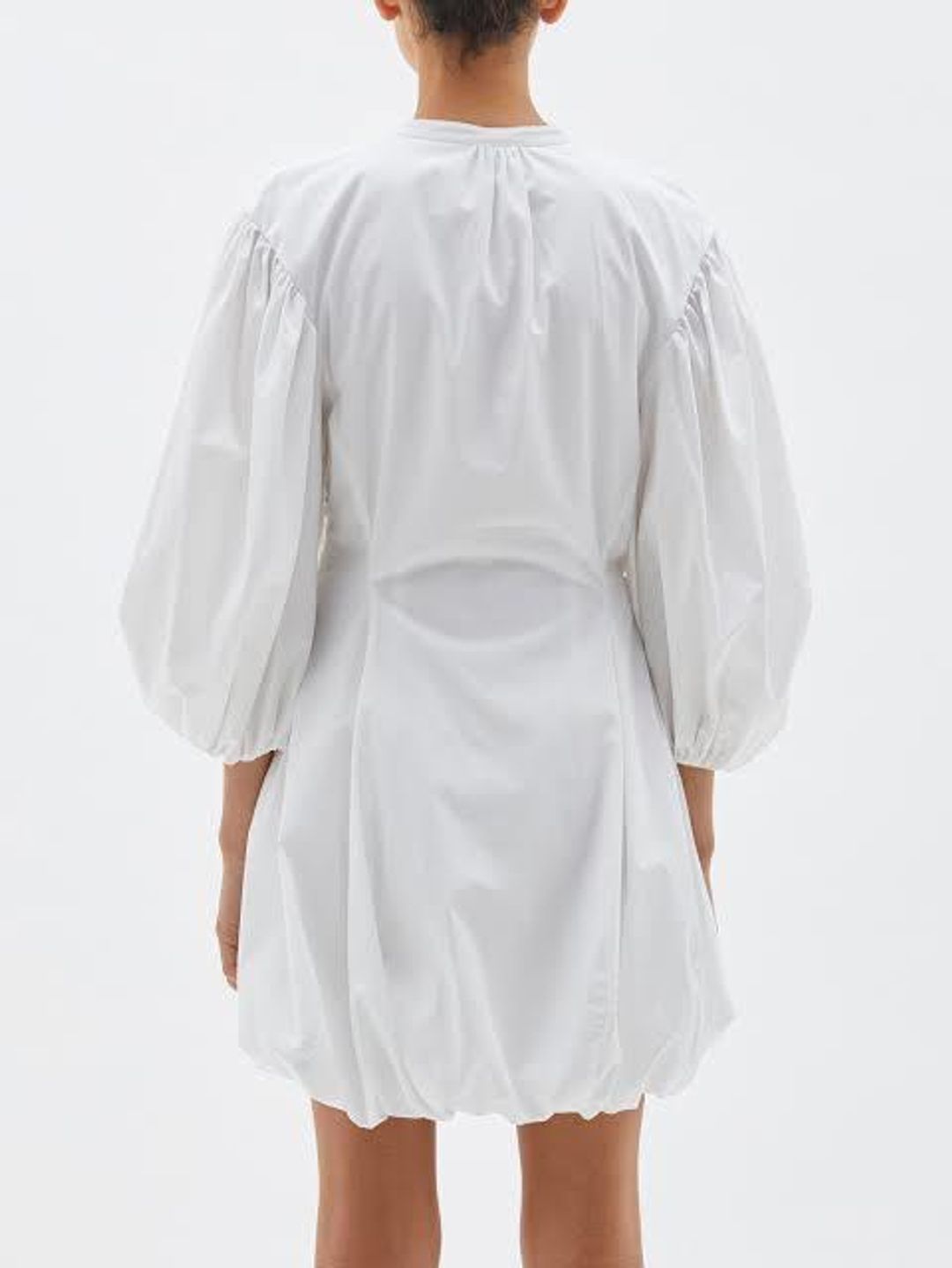 Bassike Gathered Balloon Dress White Size 10 for rent on The Volte - main image