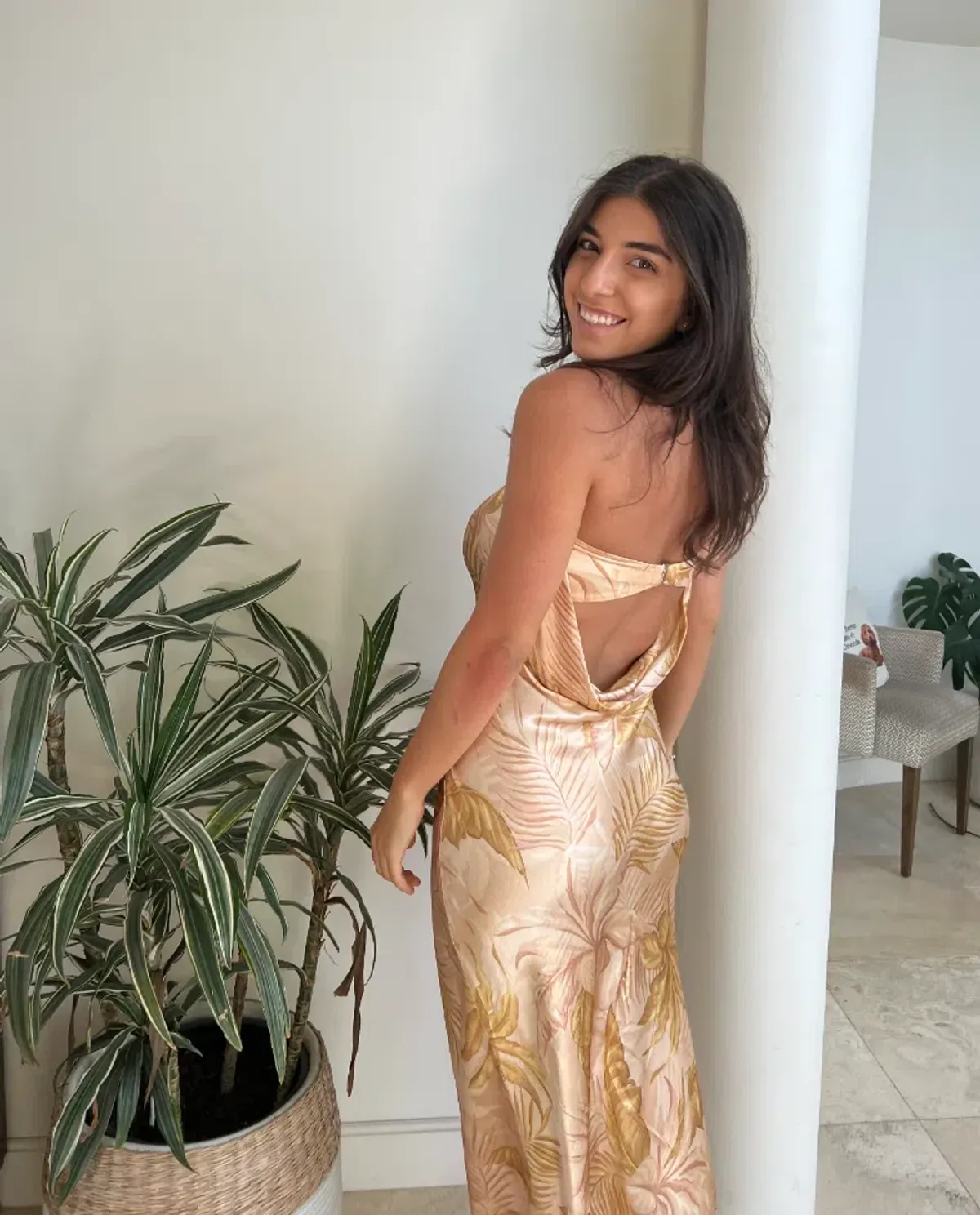 Bec & Bridge Dusty Palms Strapless Maxi Dress Print Size AU 8 - Image 5