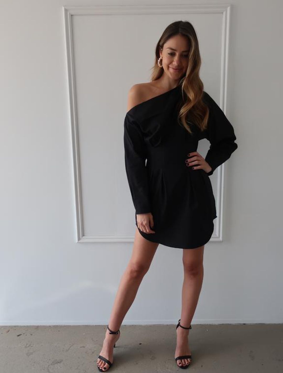 Camilla & Marc Steinem Off Shoulder Dress Black Size 10 for rent on The Volte - main image