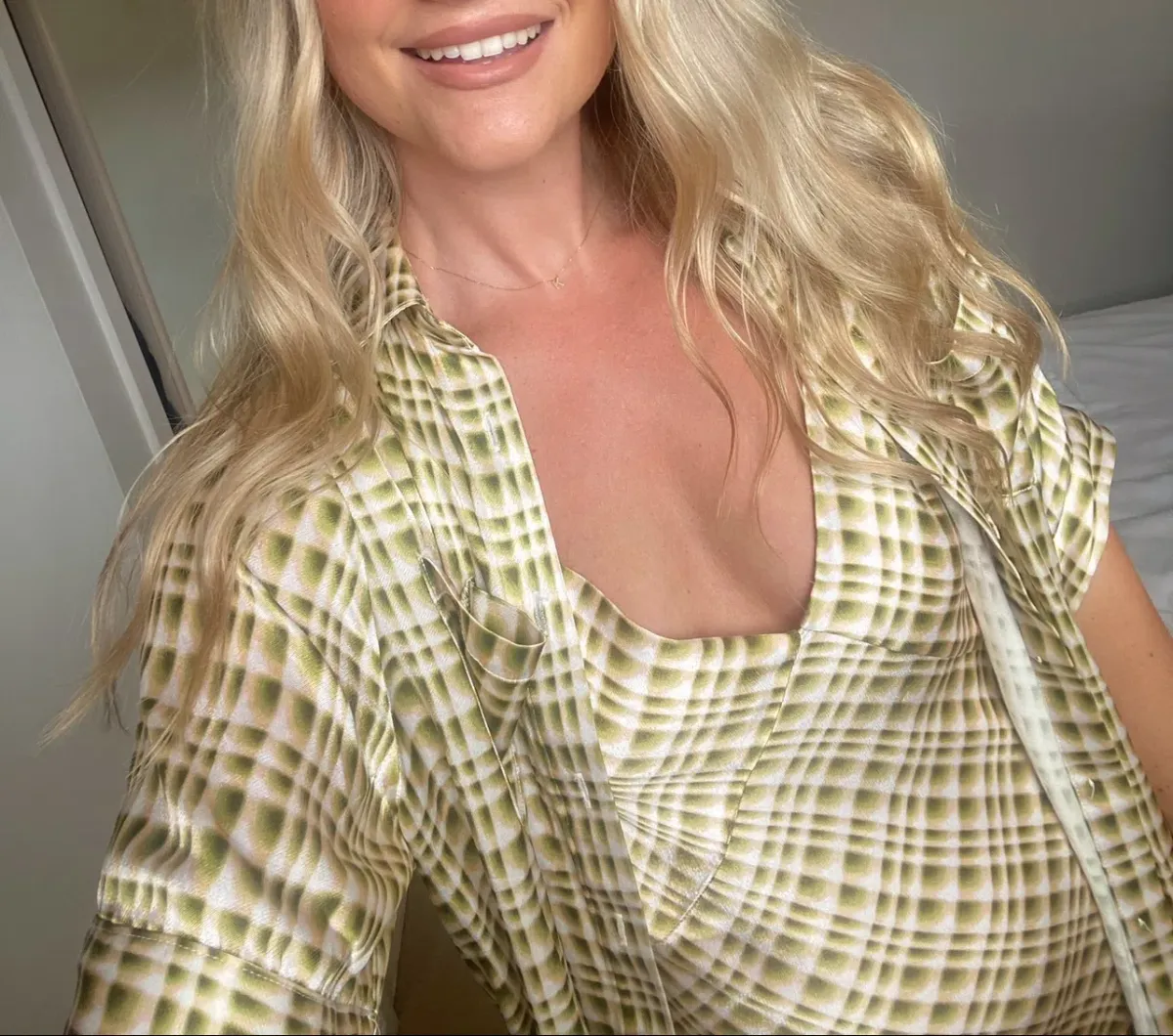 Dissh Dilan Vacation Shirt and Satin Slip Dress Set Print Size 6 - Image 4