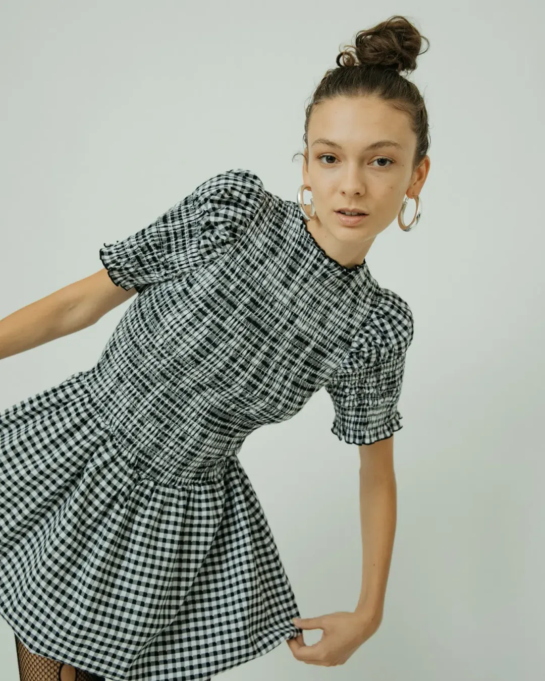 Après Studio Gingham Bubble Mini Dress Print Size L / AU 12 for rent on The Volte - main image