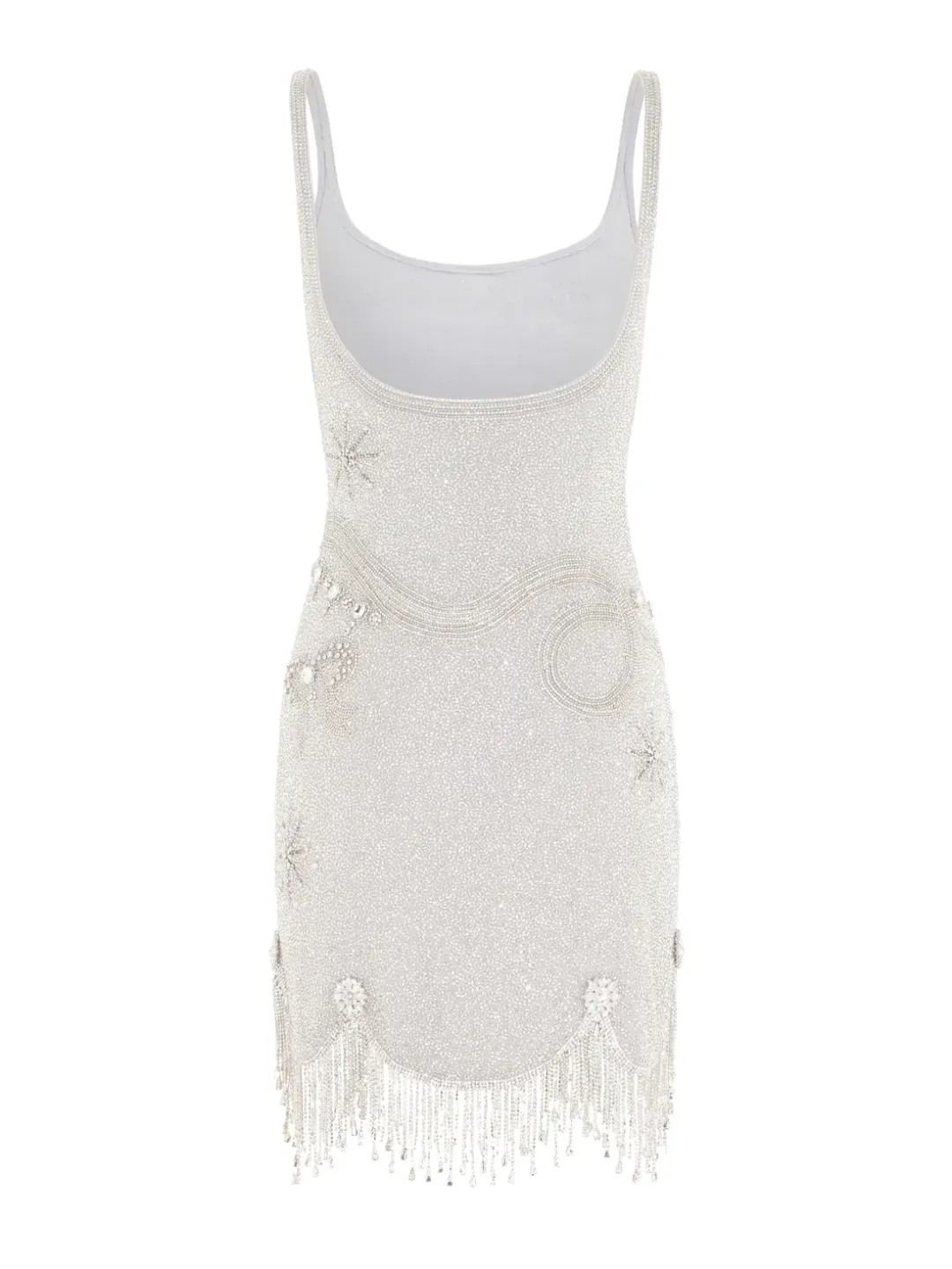 Clio Peppiatt Charm Fringe Mini Dress Silver Size XS / AU 6 for rent on The Volte - main image