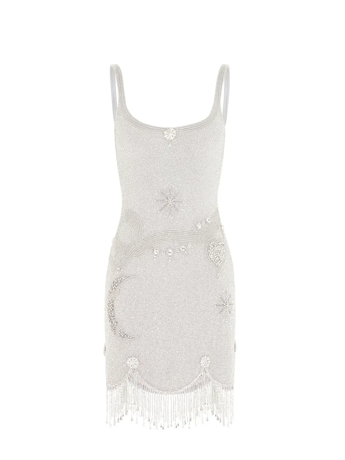 Clio Peppiatt Charm Fringe Mini Dress Silver Size XS / AU 6 - Image 7