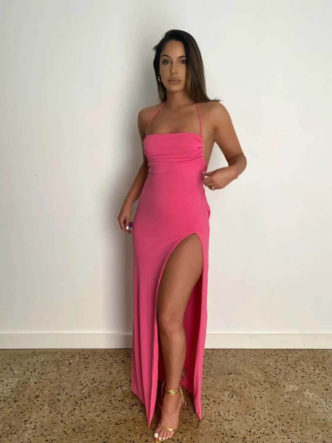 Melani The Label Marlo Gown Pink Size 8 for rent on The Volte - main image