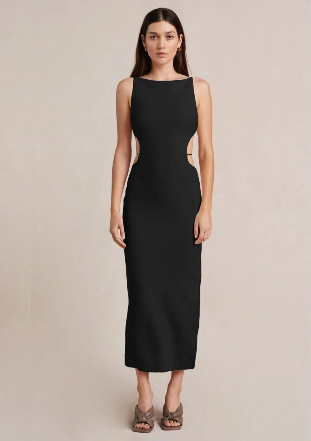 Bec & Bridge Cammi Cut Out Midi Dress Black Size 12 for rent on The Volte - main image