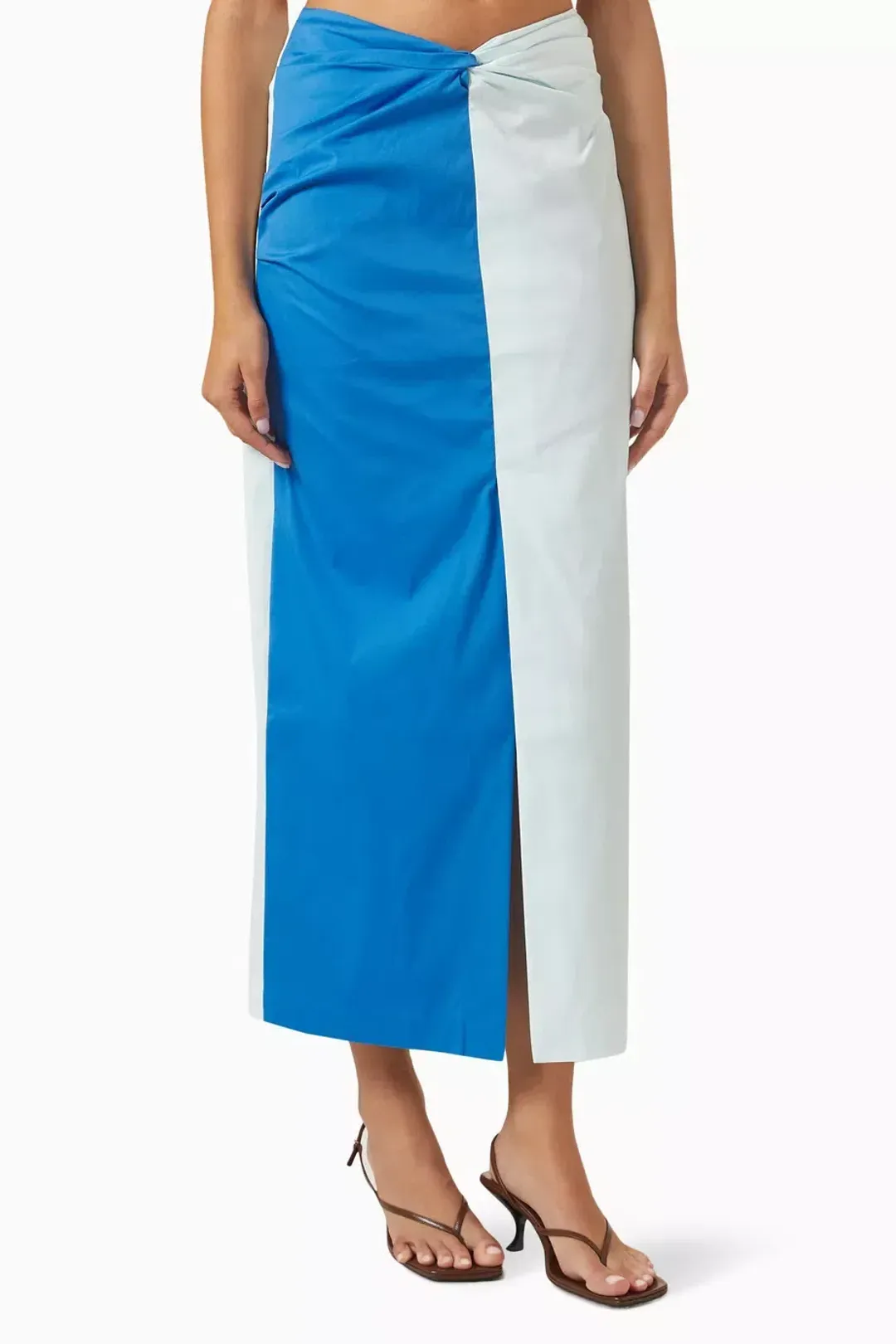 Sir the Label Azul Twist Midi Skirt Ice Blue Cobalt Size 6 for rent on The Volte - main image