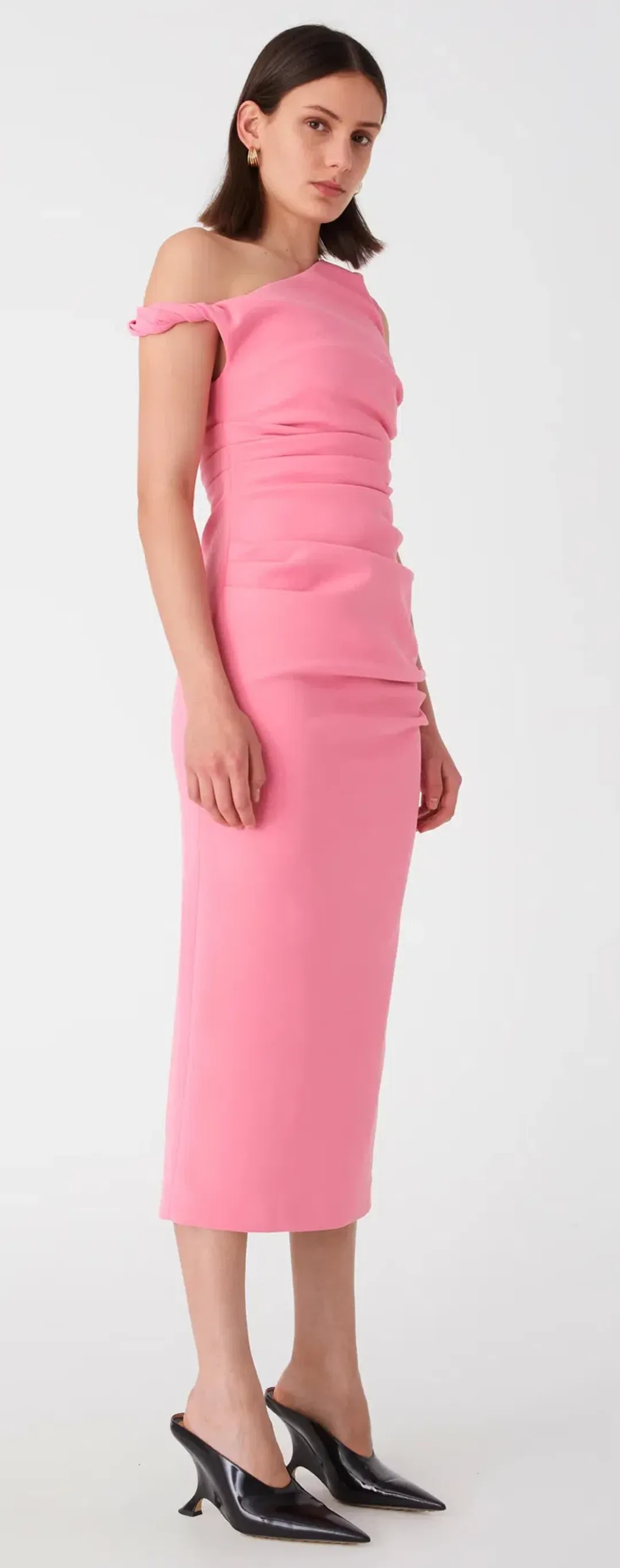 Misha Alaska Midi Dress Tulip Pink Size 8/S for rent on The Volte - main image