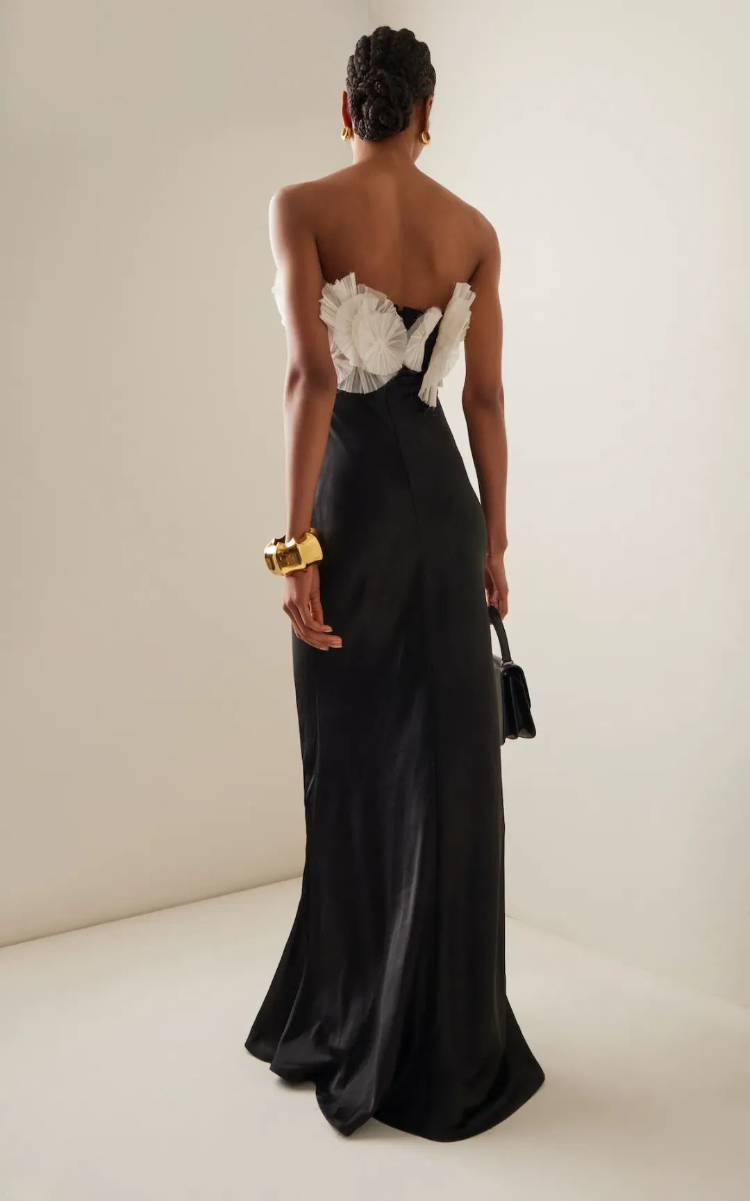 Rachel Gilbert Eyelar Gown Black/Coconut Size 12  for rent on The Volte - main image