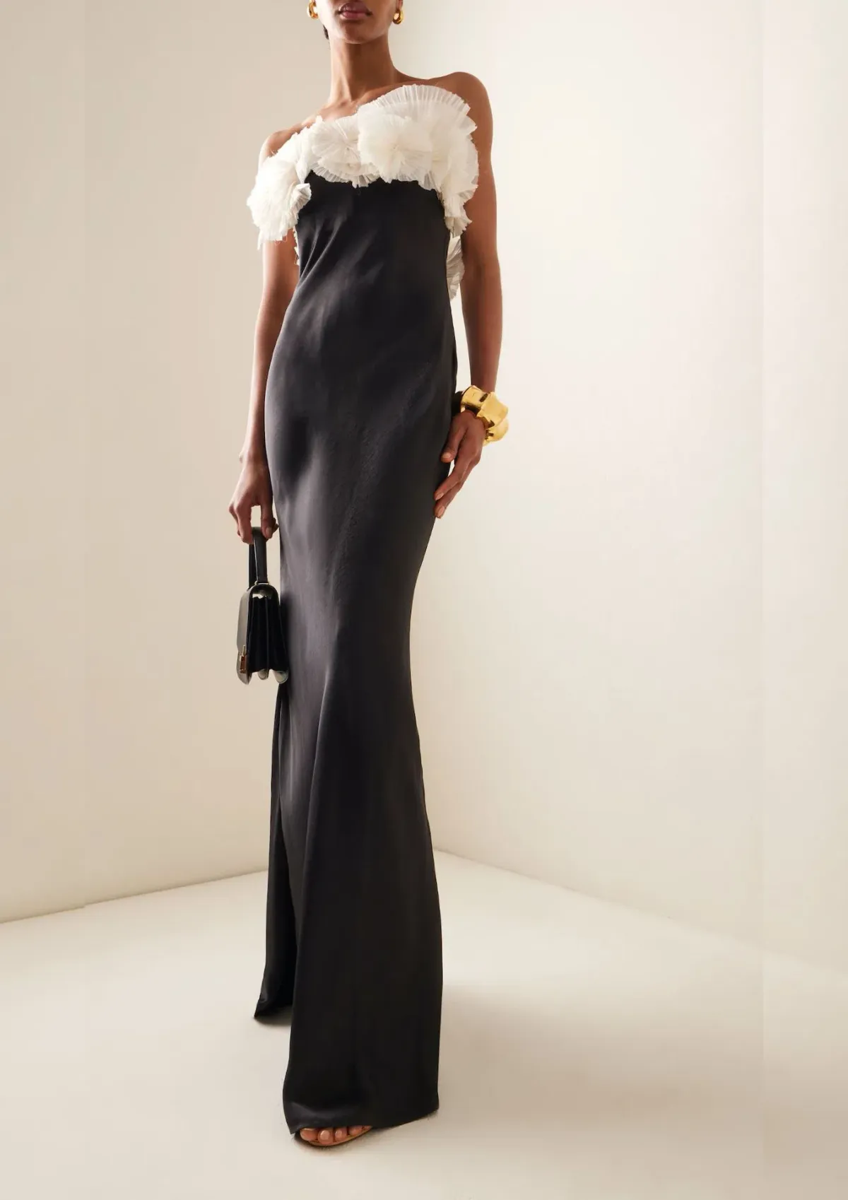 Rachel Gilbert Eyelar Gown Black/Coconut Size 12  - Image 1