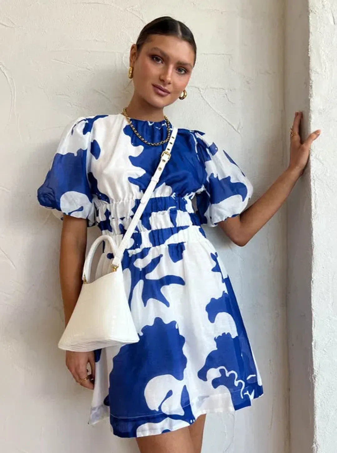 Sir the Label Vivi Open Back Mini Dress In Merce Abstract Print Size 3 / AU 12 for rent on The Volte - main image