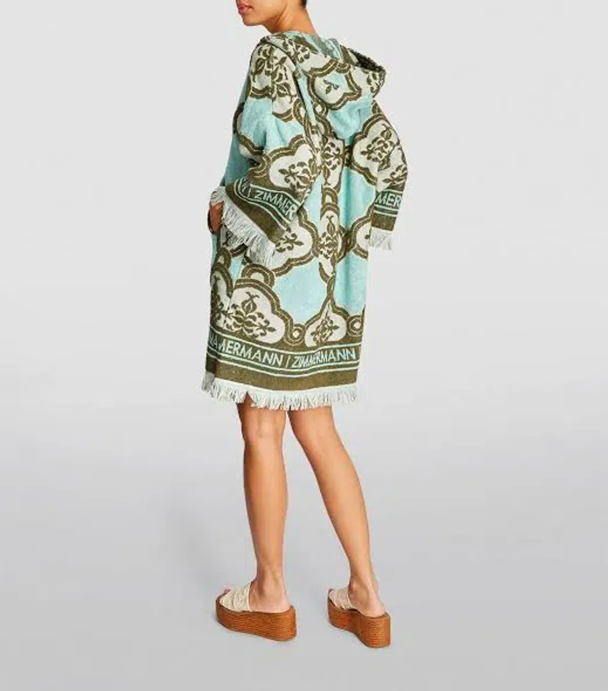 Zimmermann Lyre Fringed Terry Towel Mini Dress Blue Size 1 / AU 10 Toweling Coverup - Image 3