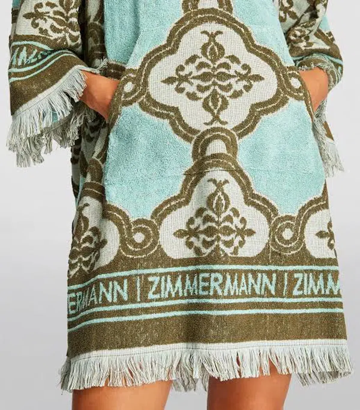 Zimmermann Lyre Fringed Terry Towel Mini Dress Blue Size 1 / AU 10 Toweling Coverup - Image 4
