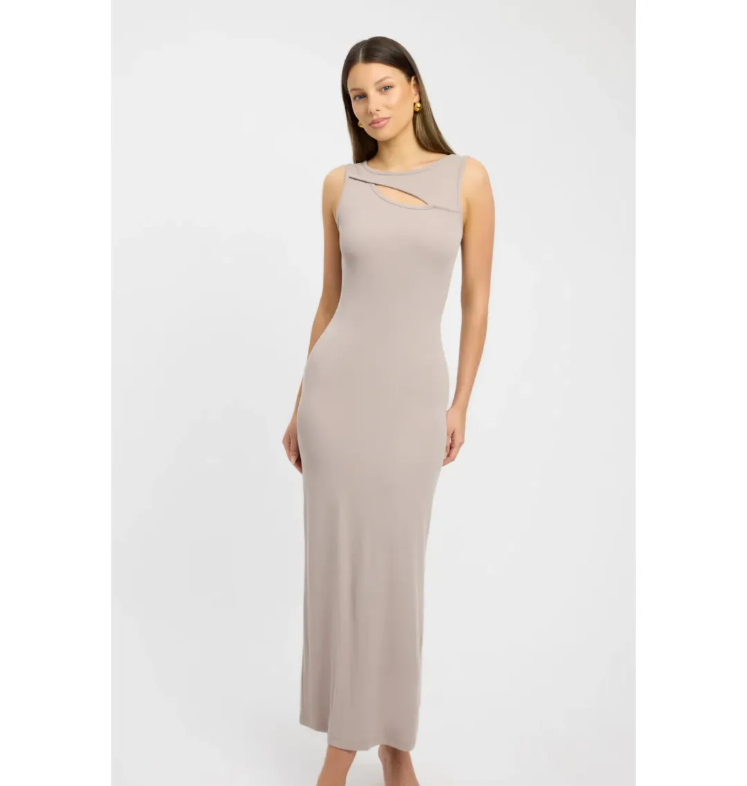 Kookaï Zara Maxi Dress Ash Grey Size AU 34 / AU 6  for rent on The Volte - main image