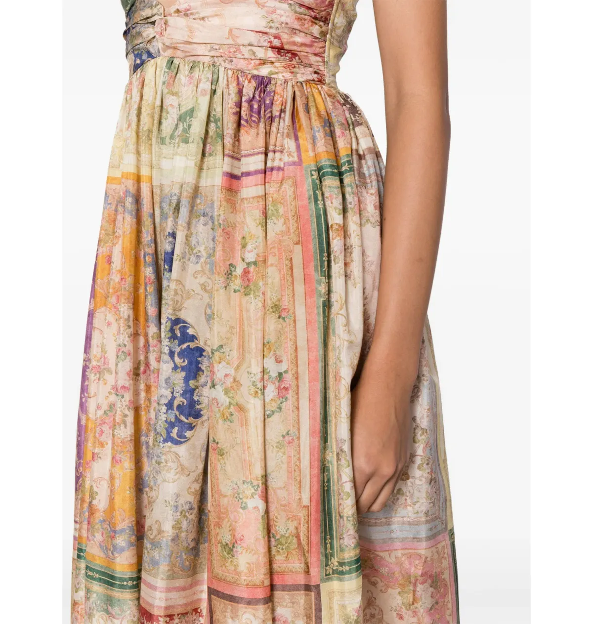 Zimmermann August Tie front Midi Dress  in Patch Floral Size 3 / AU 14 - Image 4