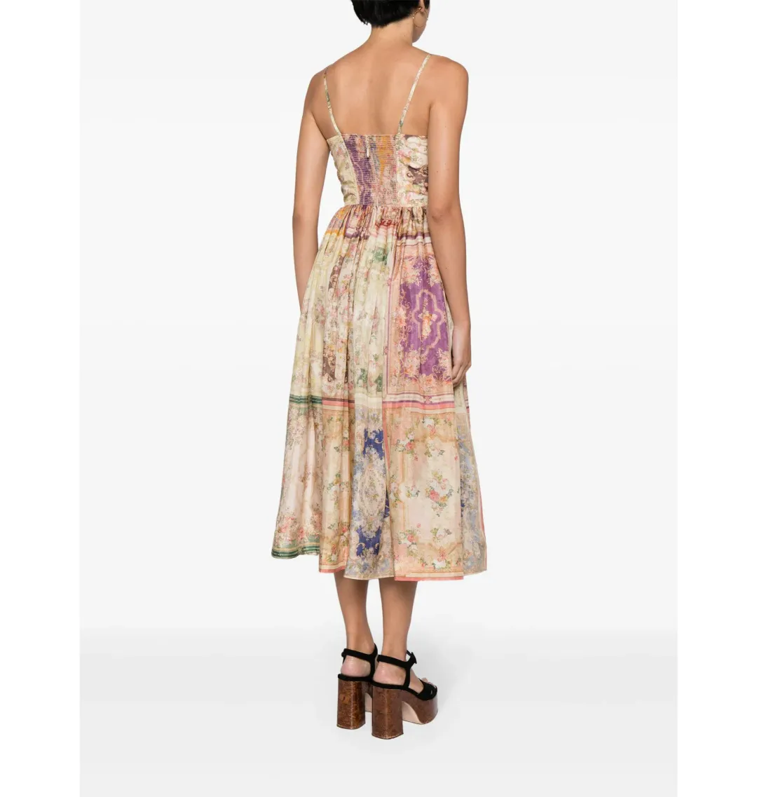 Zimmermann August Tie front Midi Dress  in Patch Floral Size 3 / AU 14 for rent on The Volte - main image