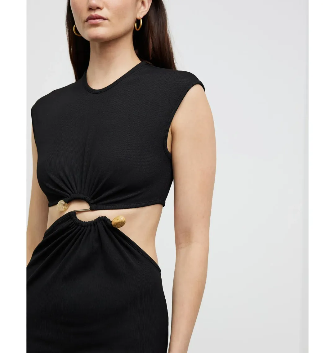 Christopher Esber Distorted Quartz Split Tank Dress in Black Size AU 12 for rent on The Volte - main image